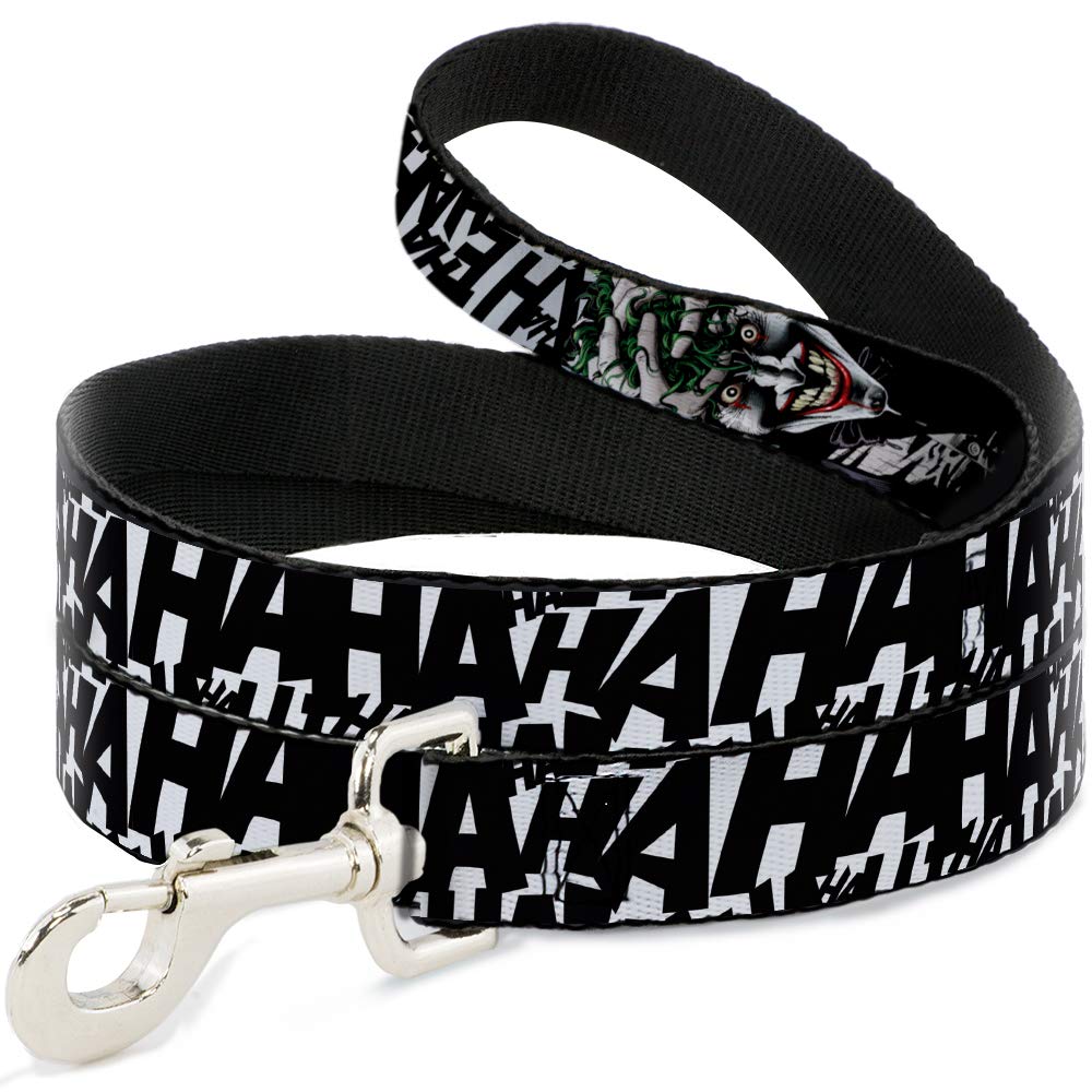 Dog Leash Joker The Killing Joke Holding Head Pose Ha Ha Ha White Black 4 Feet Long 1.5 Inch Wide