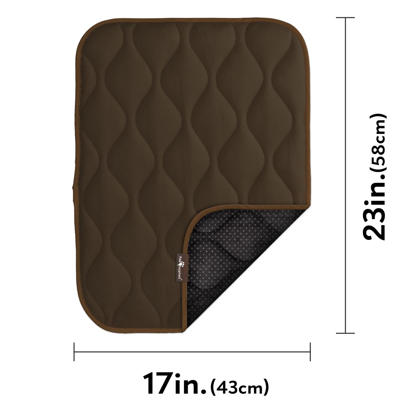 Paw Inspired Washable Padded Crate Mats For Dogs | 23'' X 17'' Pad, Fits 24-Inch Kennels | Leakproof, Waterproof Bottom, Plush P