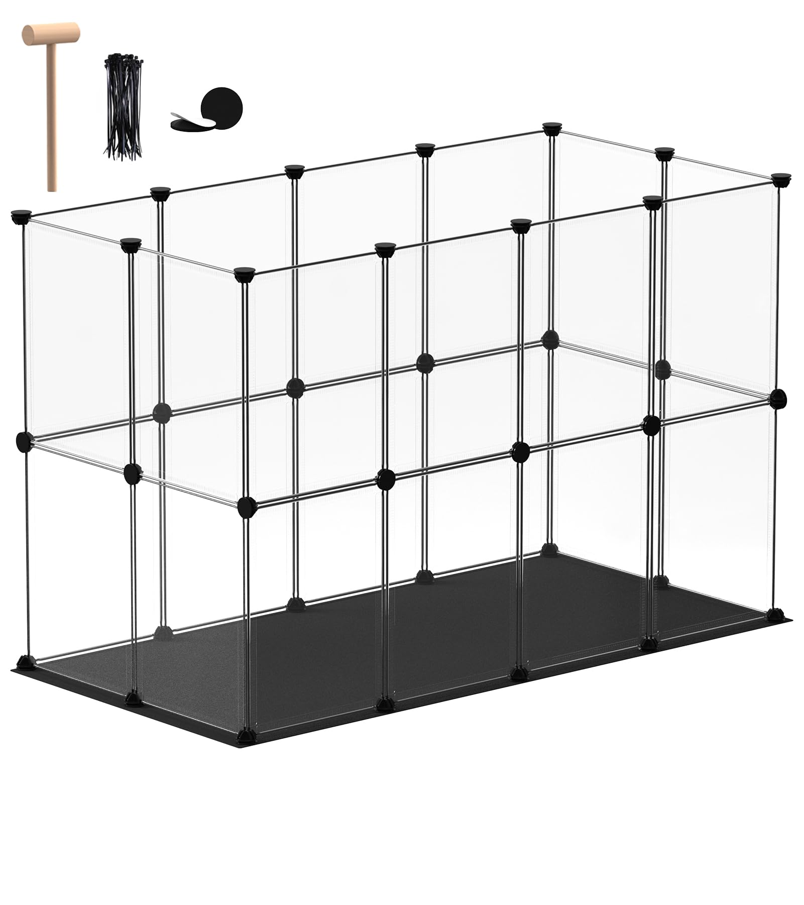 Funhola Small Animal Playpen, Guinea Pig Cages With Waterproof Mat, 24 Panels Pet Playpen For Hamsters, Hedgehog, Bunny, Ferret,