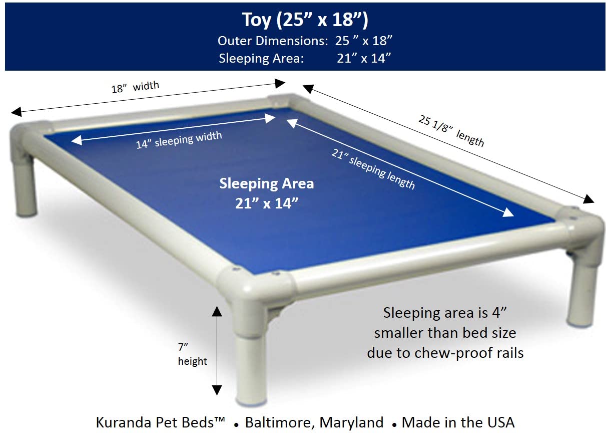 Kuranda Chewproof Bed - Almond PVC - 25'' x 18'' - Heavy Duty Vinyl - Royal