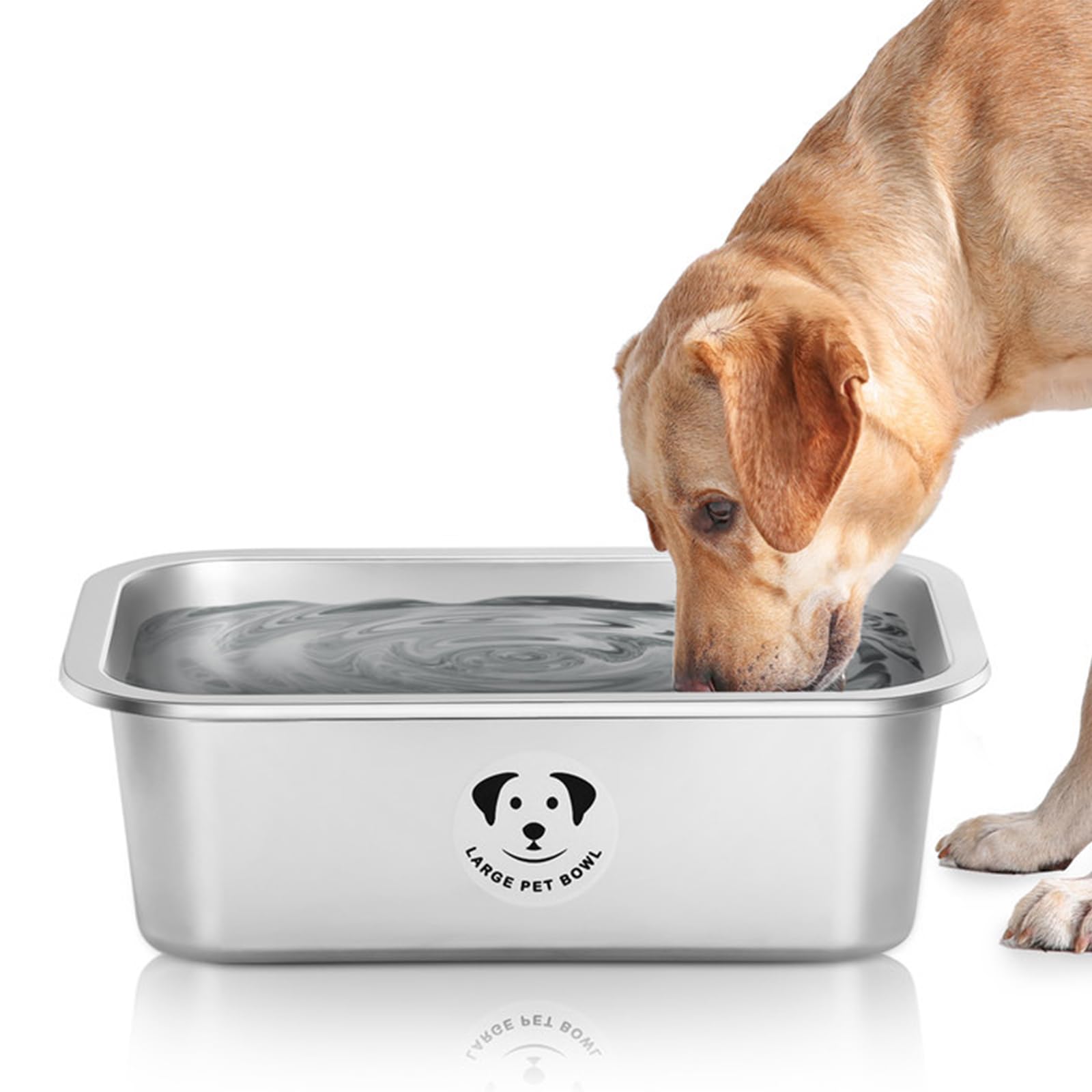 Stainless Steel Dog Bowls for Large Dogs, 0.85 Gallons High Capacity Metal Dog Food Bowls, Extra Large Dog Bowl,Extra Large Wate