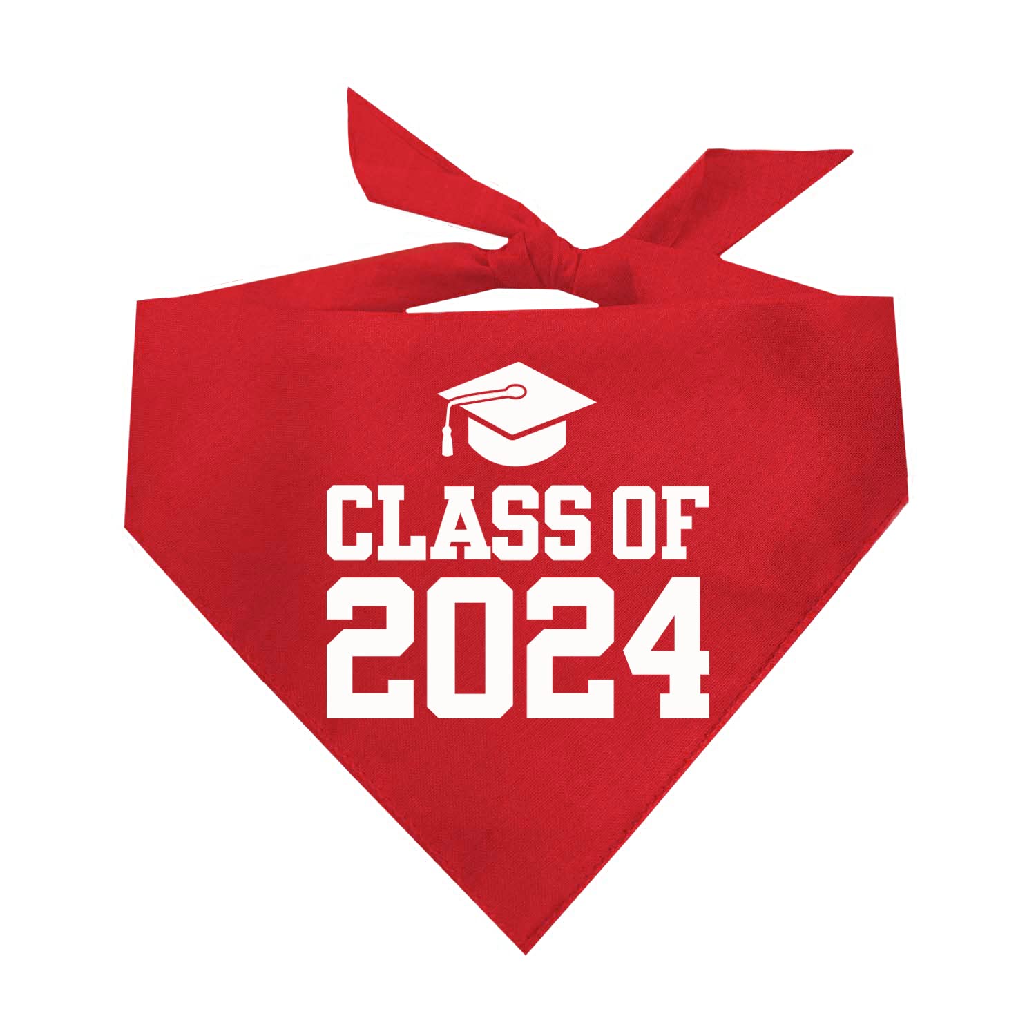 Class Of 2024 Dog Bandana | 100% Cotton Triangle | School Graduation Ceremony Party | Mom Dad Graduating Prop | 643 Red, One Siz