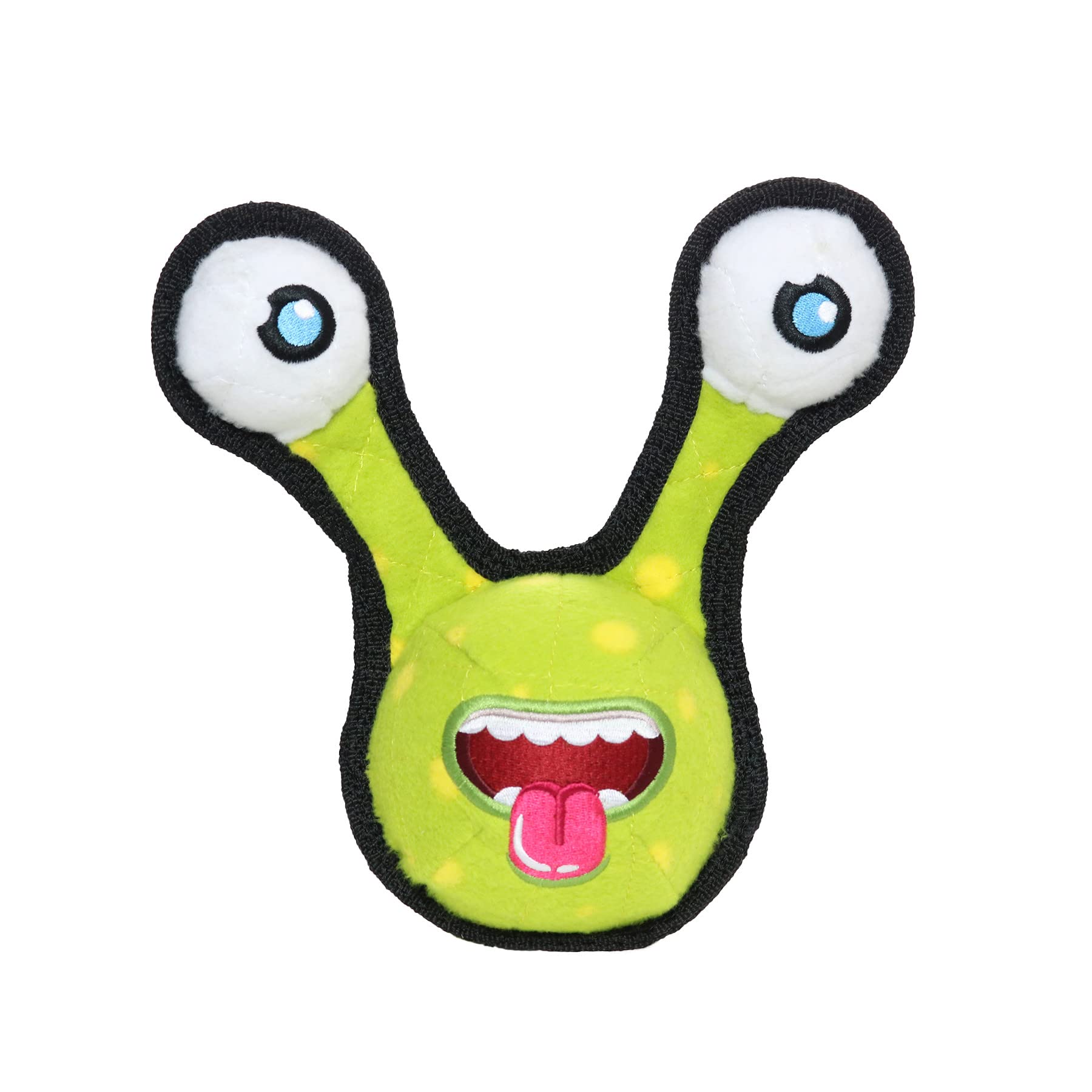 TUFFY - World s Tuffest Soft Dog Toy - Alien Ball Green-2eyes - Squeakers - Multiple Layers. Made Durable, Strong & Tough. Inte