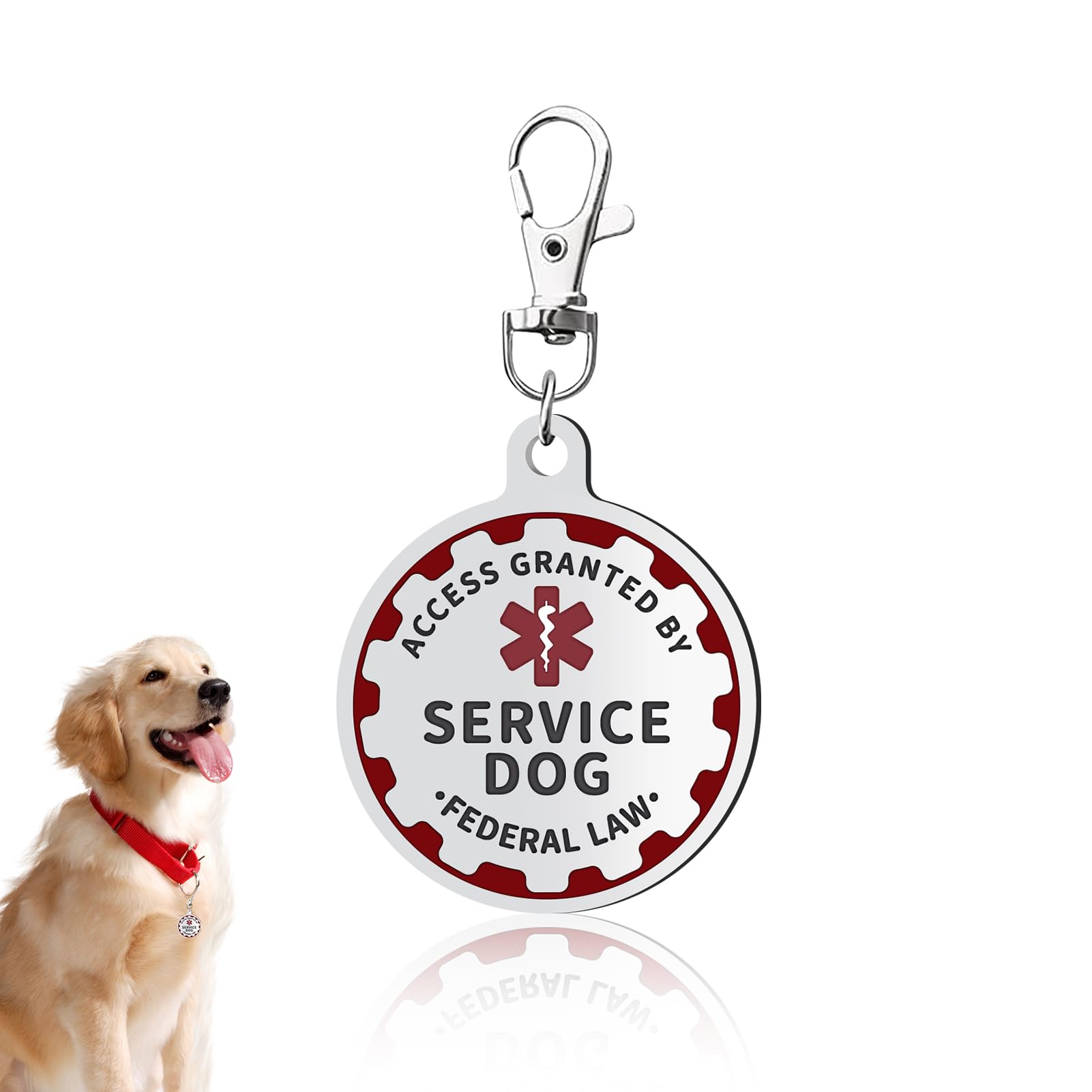 Service Dog Tag Industrial Puppy For Service Animals, Emotional Support Dogs & Therapy Dogs Entirely Surgical Stainless Steel Ea
