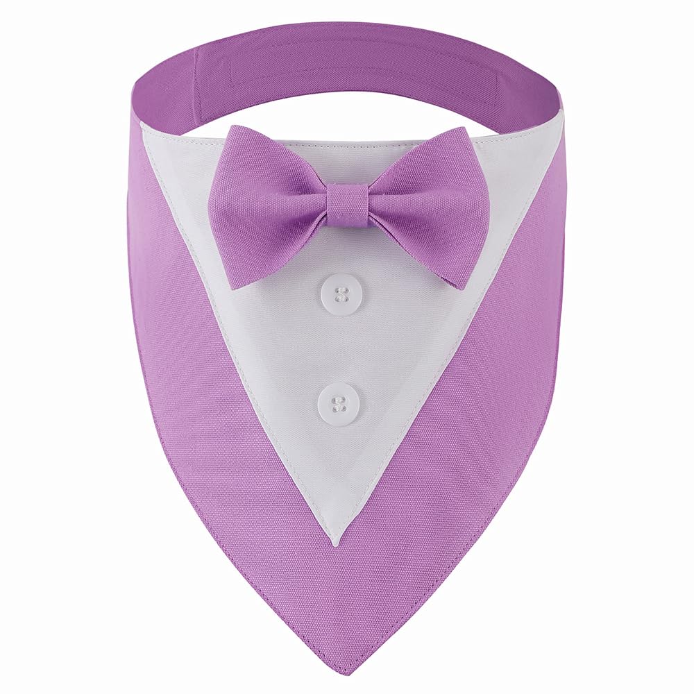 Bnibol Dog Tuxedo Collar For Wedding Engagement And Birthday, Formal Bandanatux Suit Costume With Bow Tie And Adjustable Buckle,