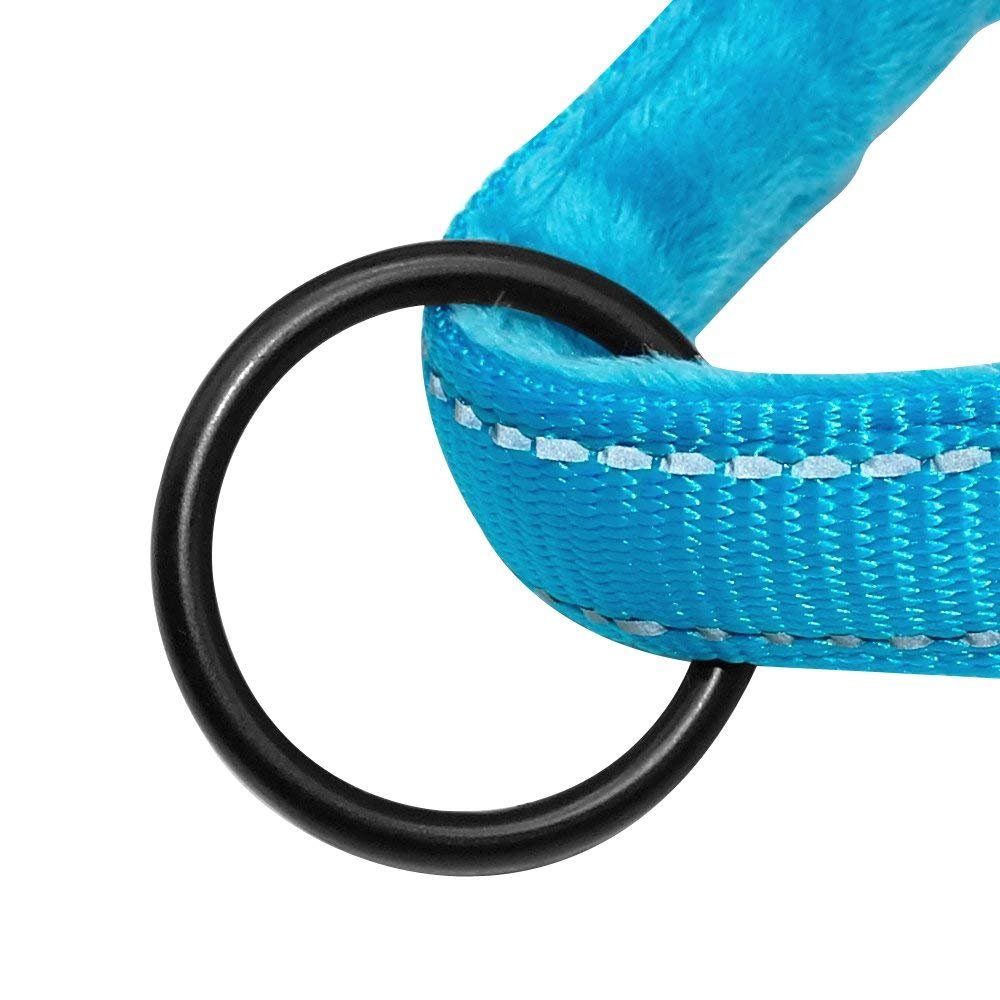 Didog Soft Flannel Padded Dog Vest Harness, Escape Proof/Quick Fit Reflective Dog Strap Harness,Easy For Training Walking,Blue S Size