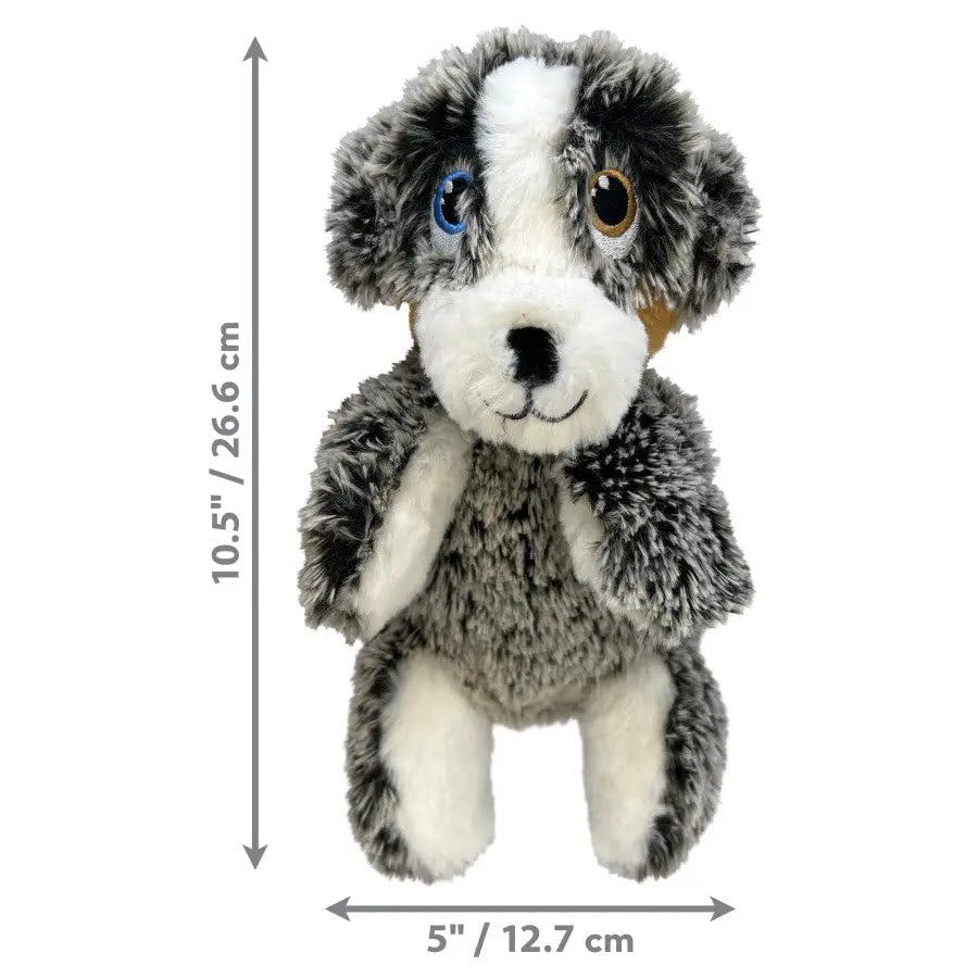 Kong Comfort Pups Low Stuffing Plush Fur And Crinkly Noise With Squeaker (Medium, Ozzie)