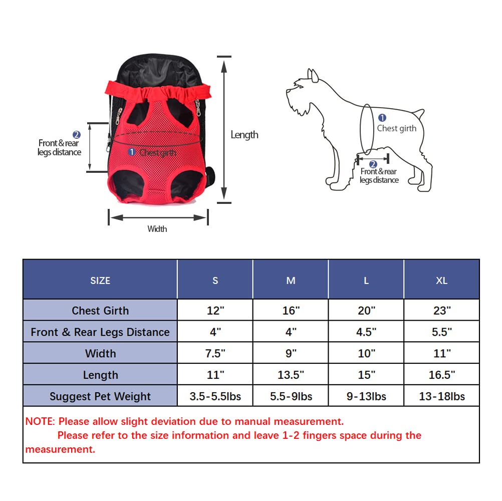 Leconpet Pet Carrier Backpack, Legs Out Adjustable Pet Front Cat Dog Carrier Backpack, Easy-Fit Dog Travel Backpack Carrier For Hiking Camping For Small Medium Puppies Cats (L, Black)