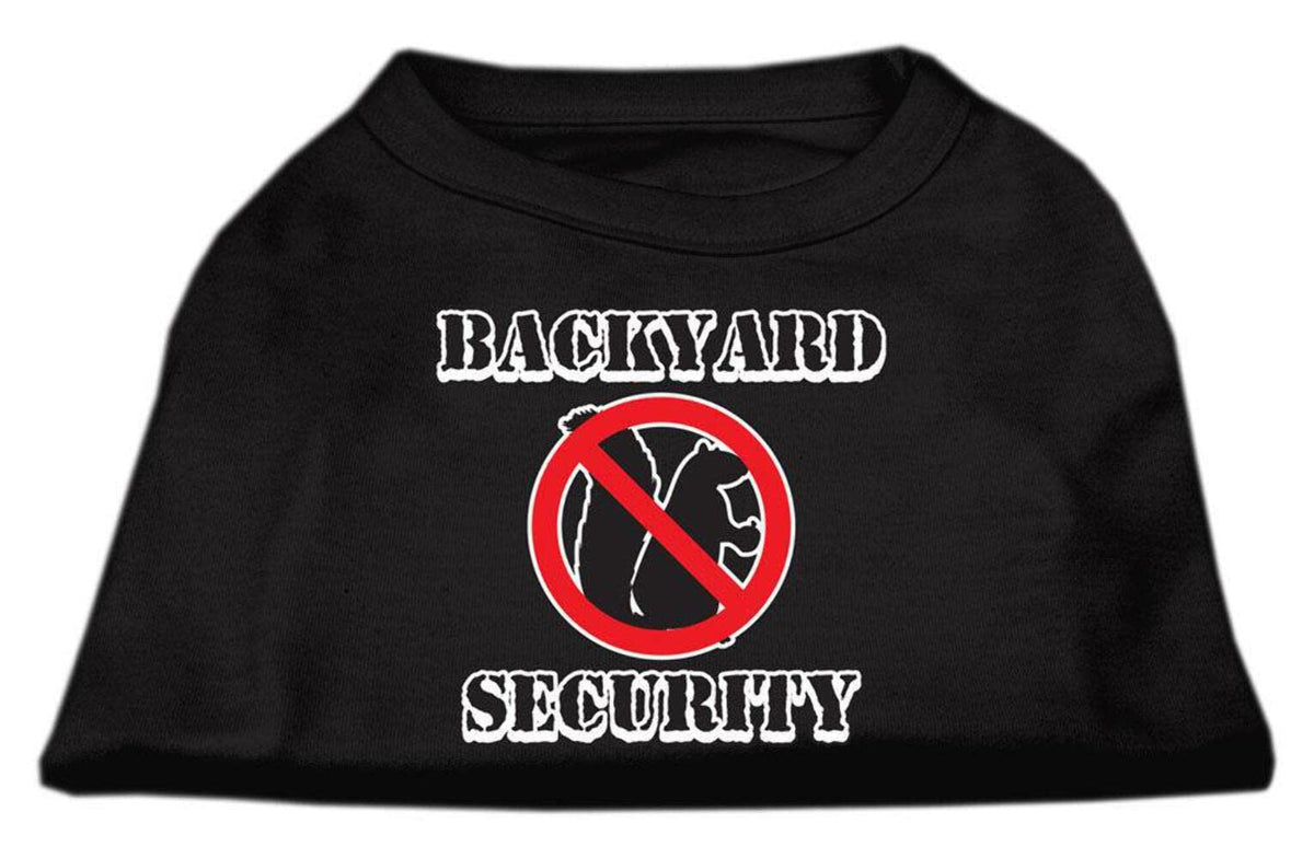 Pet Dog & Cat Shirt Screen Printed, &quot;Backyard Security&quot; Black XS (0-3 lbs.)