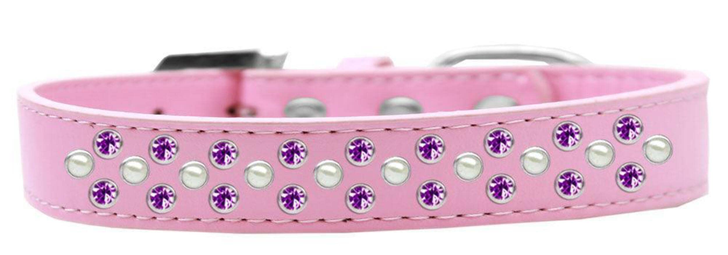 Dog, Puppy & Pet Fashion Collar, Pearl and Purple Crystal Rimsets Sprinkles Lavender 12