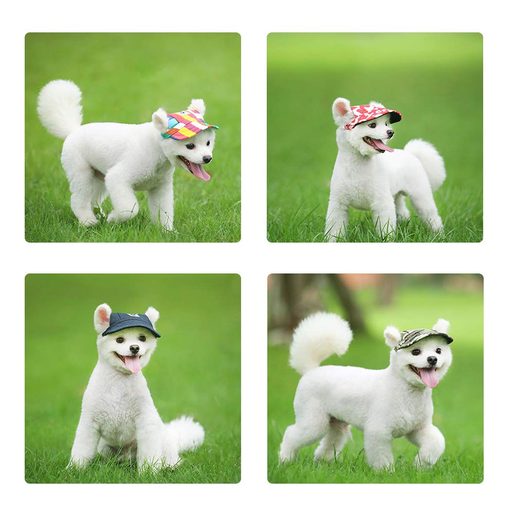 Leconpet Baseball Caps Hats with Neck Strap Adjustable Comfortable Ear Holes for Small Medium and Large Dogs in Outdoor Sun Prot