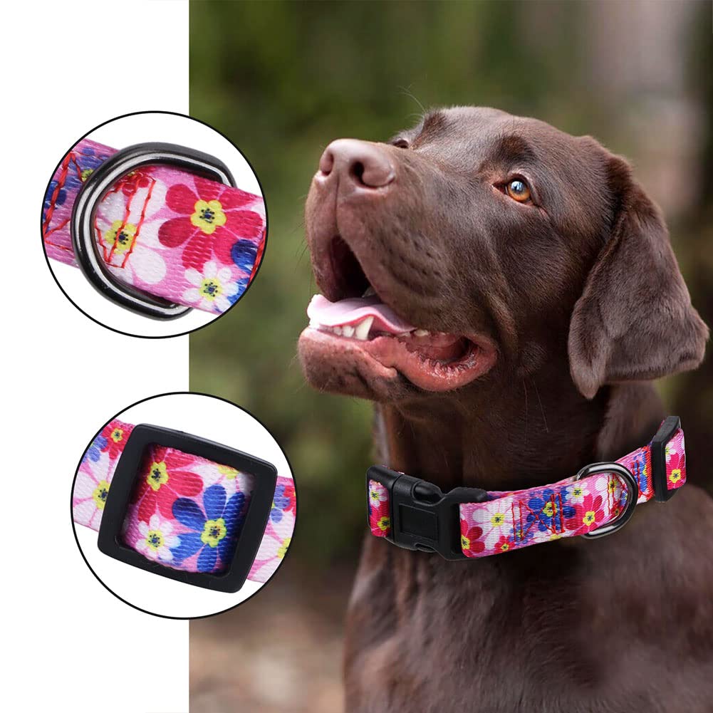 Rhea Rose Dog Collar Special Design Personalized Cute Girl Soft Collars Sunflower, Medium