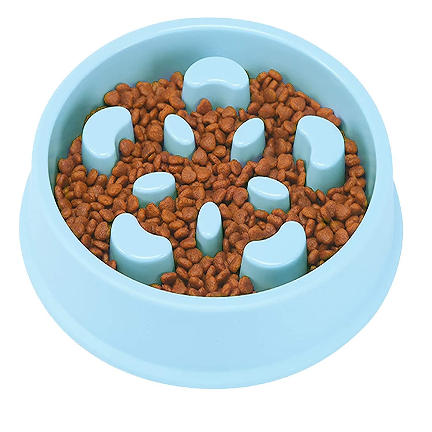 Emily Pets Slow Feeder AntiSkid Bowl Feeder For Dogs & Cats (Blue)
