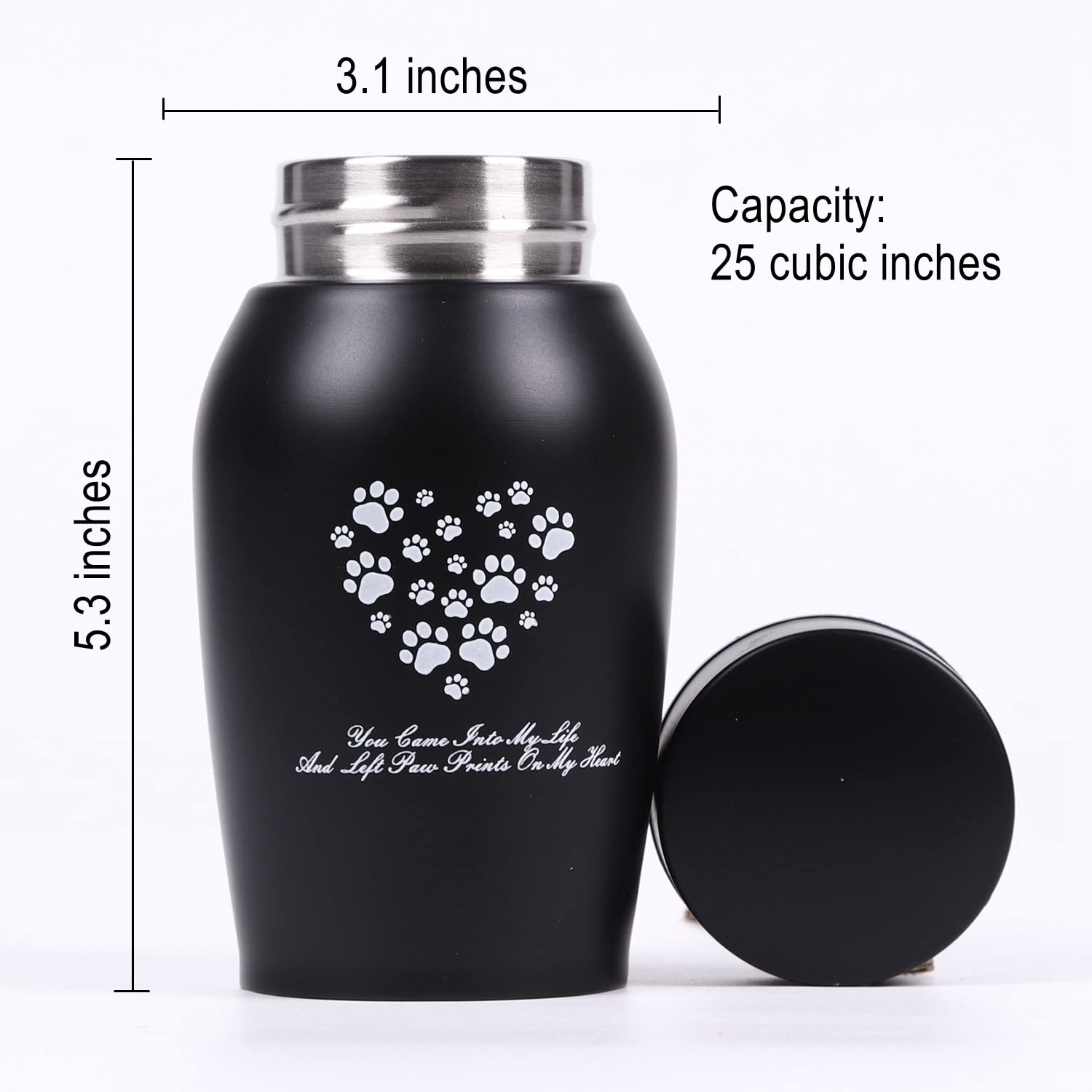 Youdear Memorials Stainless Steel Pet Urns,Premium Urns for Dog and Cat Ashes,Suitable Size Urns for Pet Ashes (Small, Purple)