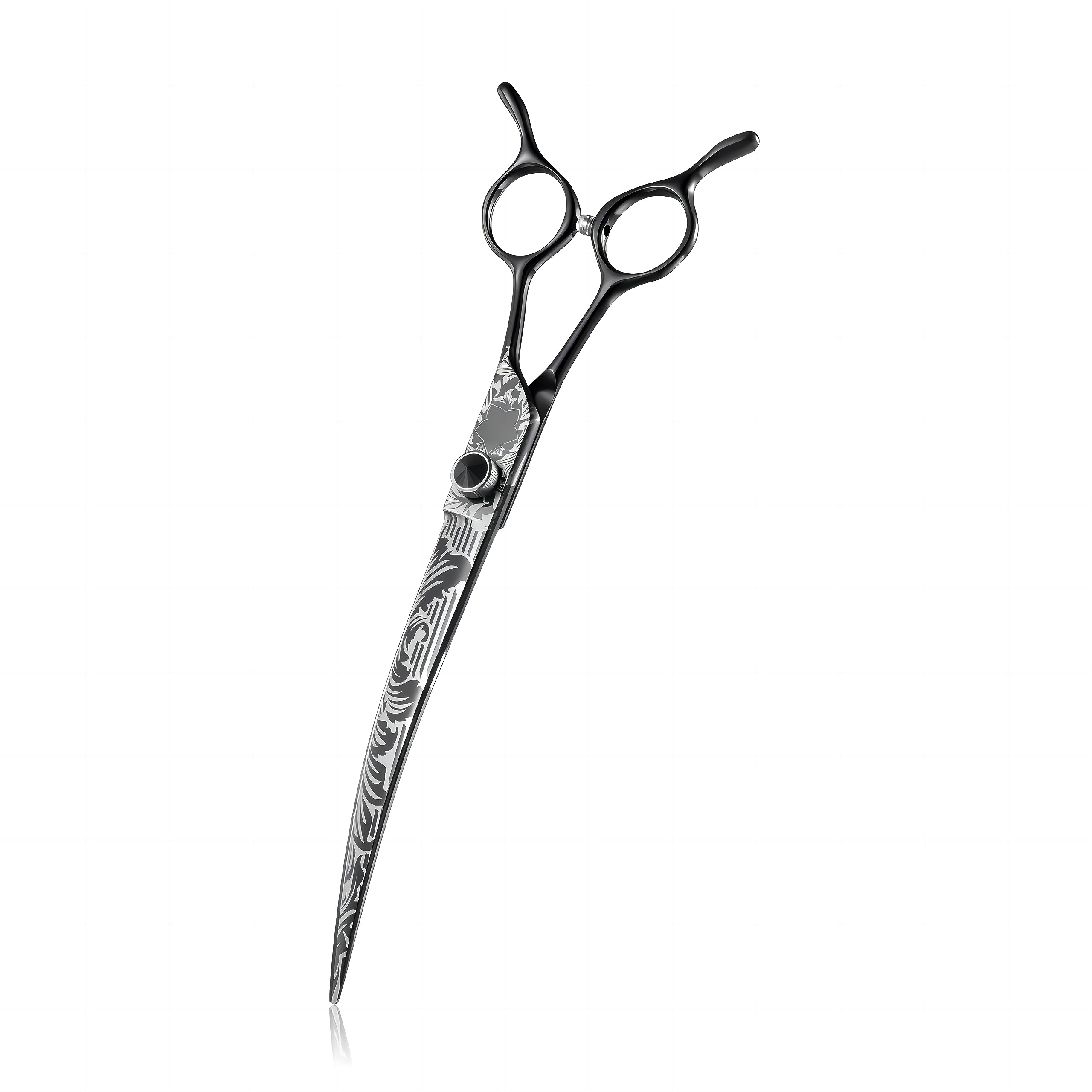 Jason 8 Inch Curved Dog Scissors Blackprofessional Curved Shear With Ergonomic Handle Japanese 440C Stainless Steel Pet Scissor 