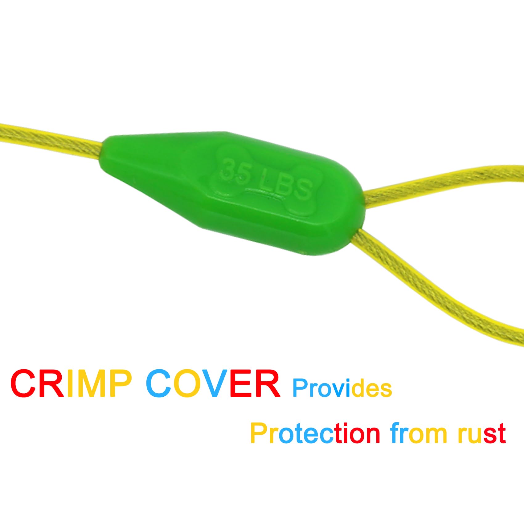 Petest 15Ft Tie-Out Cable With Crimp Cover For Small Dogs Up To 35 Pounds