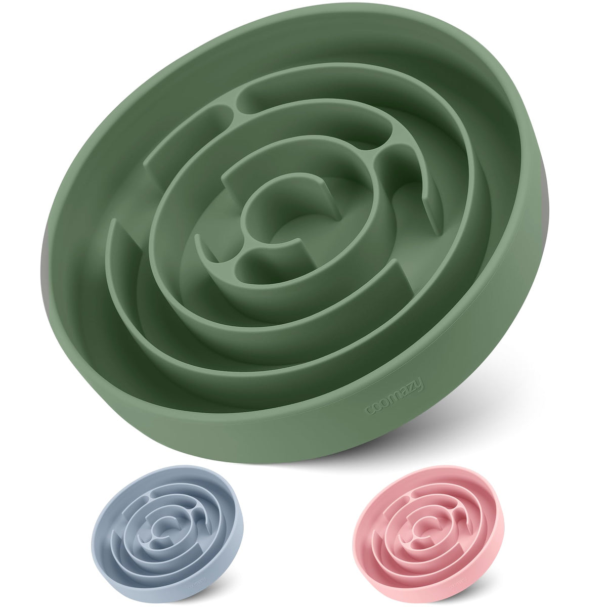Coomazy Extra Large Slow Feeder Bowl, Silicone Dog Bowl with Suction Cups, Slow Feeder & Non-Slip Design, Boredom and Anxiety Re