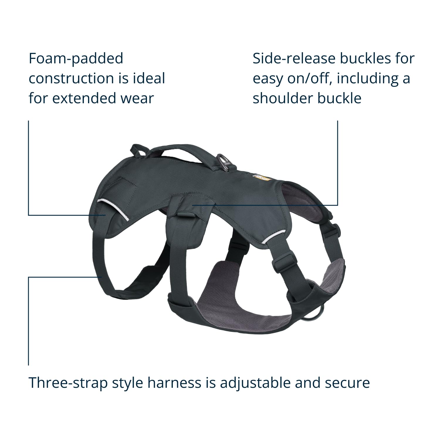 Ruffwear, Web Master, Multi-Use Support Dog Harness, Hiking and Trail Running, Service and Working, Everyday Wear, Basalt Gray,