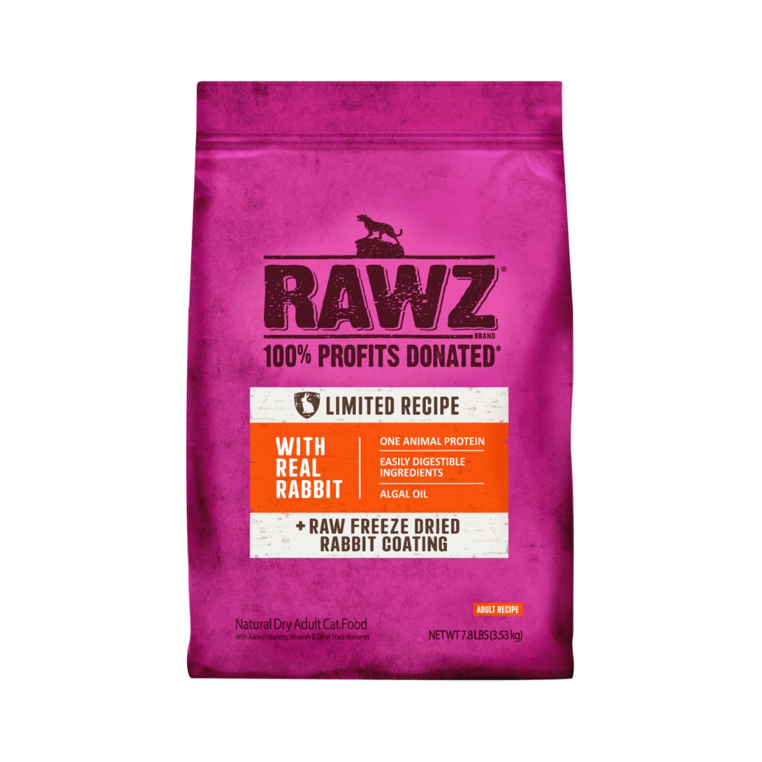 Rawz Real Rabbit Dry Food for Cats with Freeze Dried Coating (3.5 Pounds) Made in USA