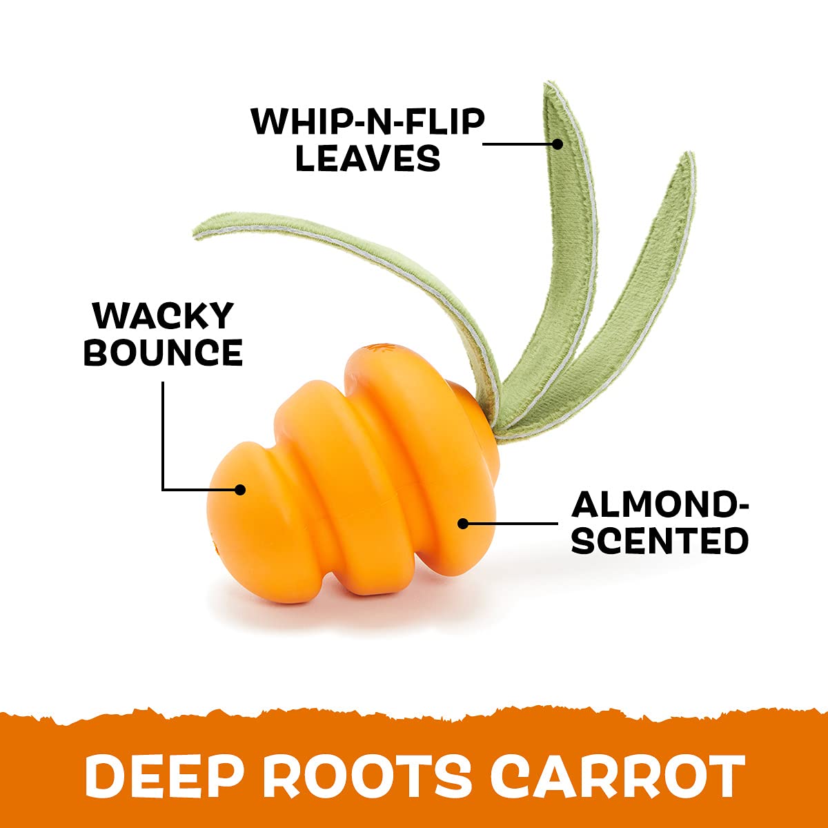 Barkbox Super Chewer Tough Dog Chew Toys For Aggressive Chewers, Treat Dispensing (Carrot - Small)