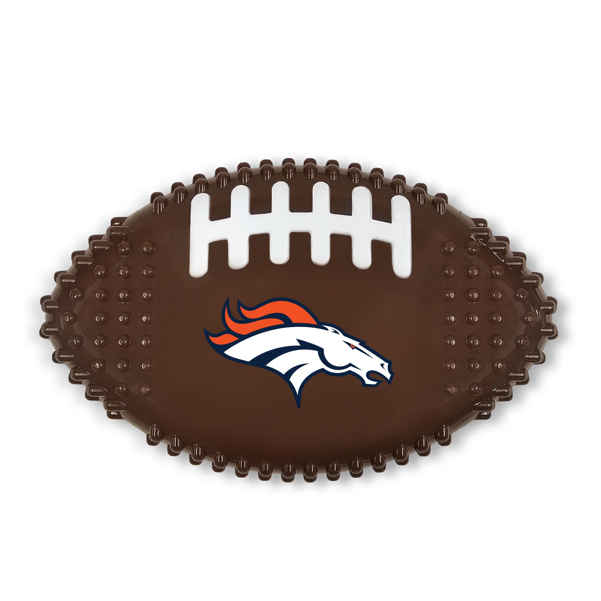 Nfl Denver Broncos Mega- Chew Hard Nylon Bacon-Flavored Dog Bone Football Chew Toy Interactive Tasty Fun Dog Chewy Toys Indestru