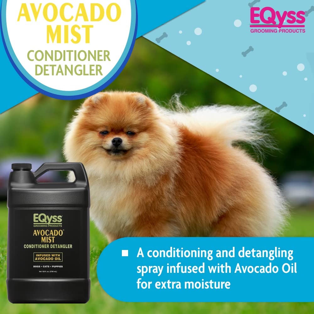 EQyss Avocado Mist Pet Spray Conditioner - Shines, Conditions, and Reduces Shedding, Weightless Leave in Spray - for Dogs, Cats,