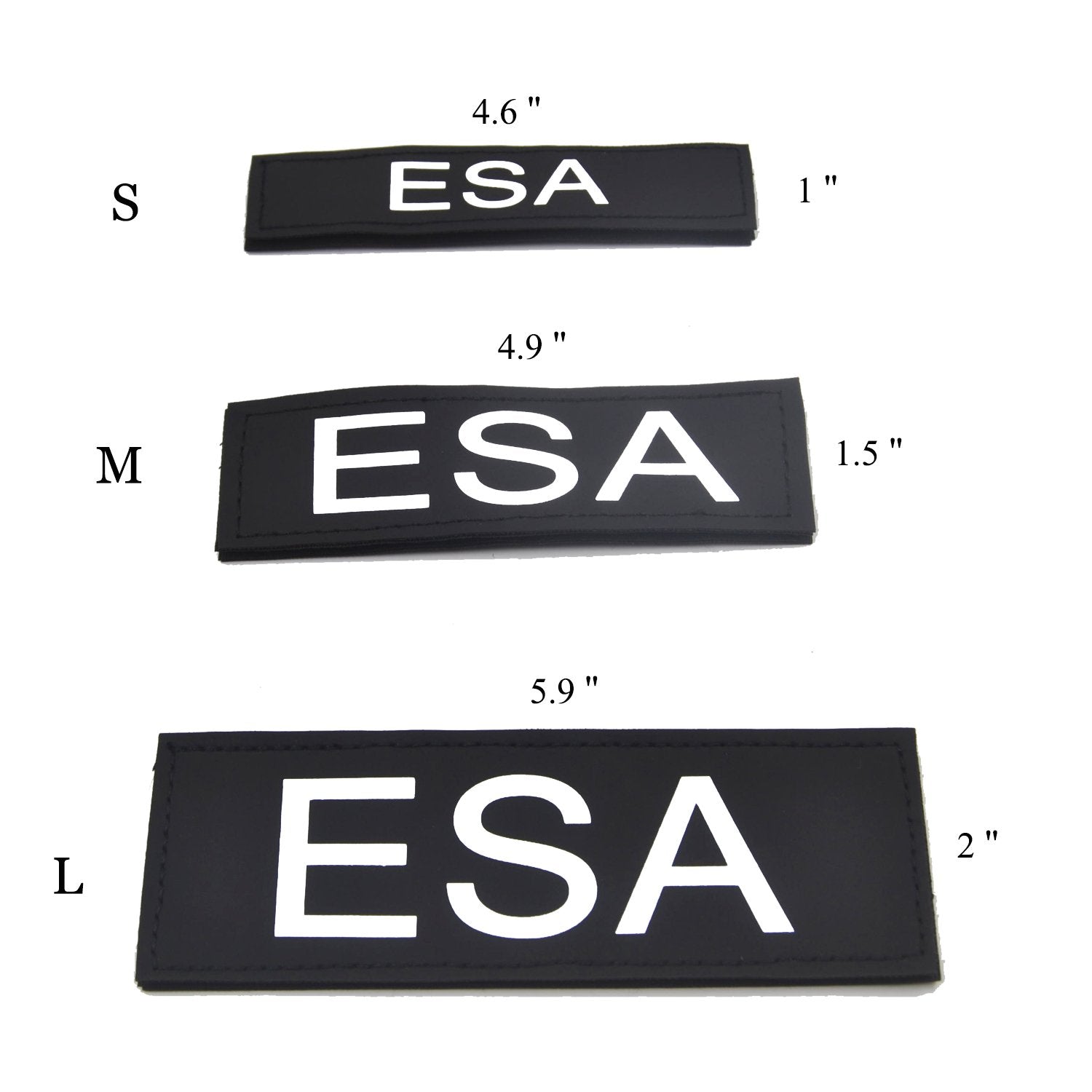 2 Pack Reflective Service Dog Patches with Hook Back for Pet Collar Vest Harness - 3 Sizes