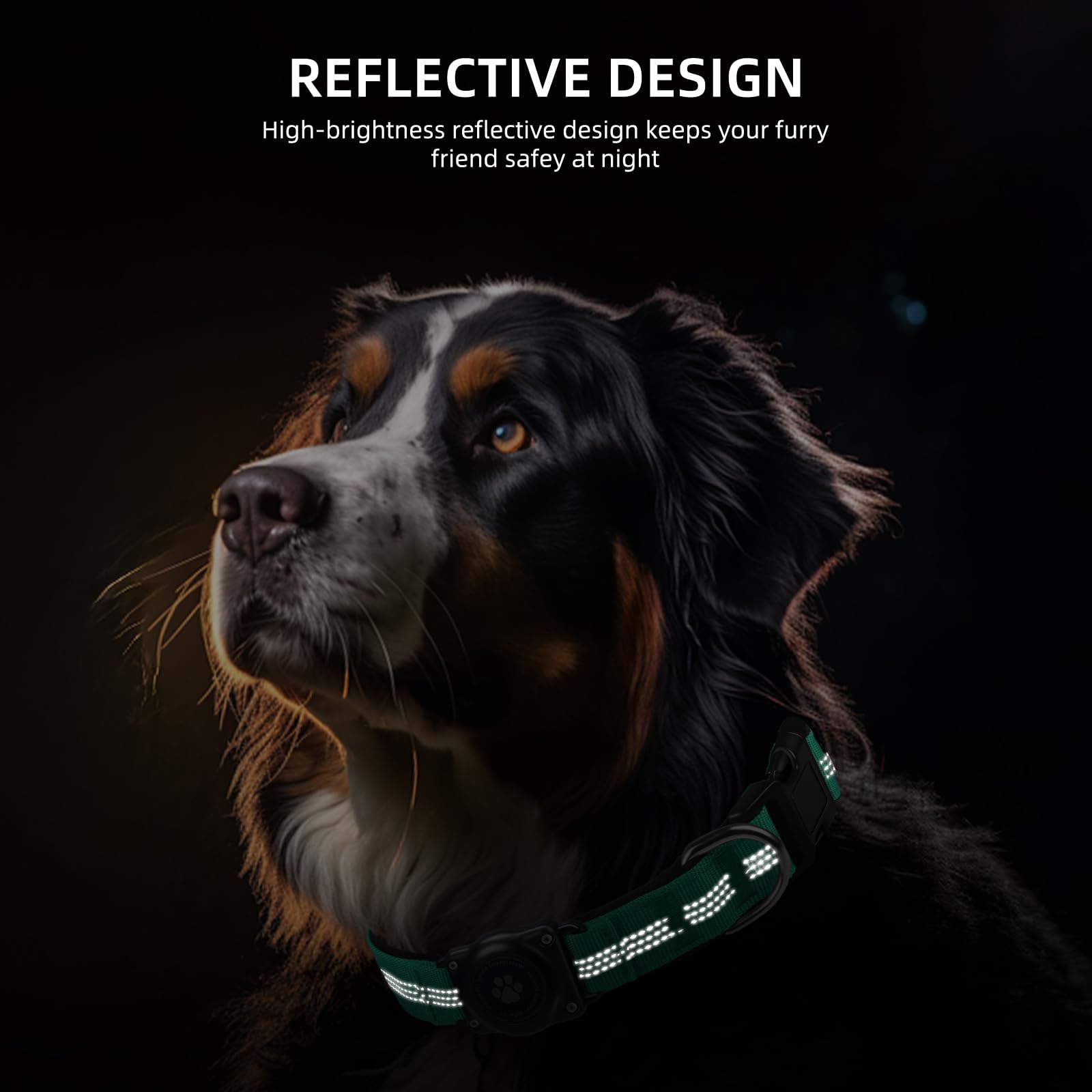 Upgraded Airtag Dog Collar, Ip68 Waterproof Air Tag Dog Collar Holder, Reflective, Ultra-Durable, Comfortable Padded, Heavy Duty Dog Collars For Small Medium Large Dogs (Xl (15.6'-22'), Teal)