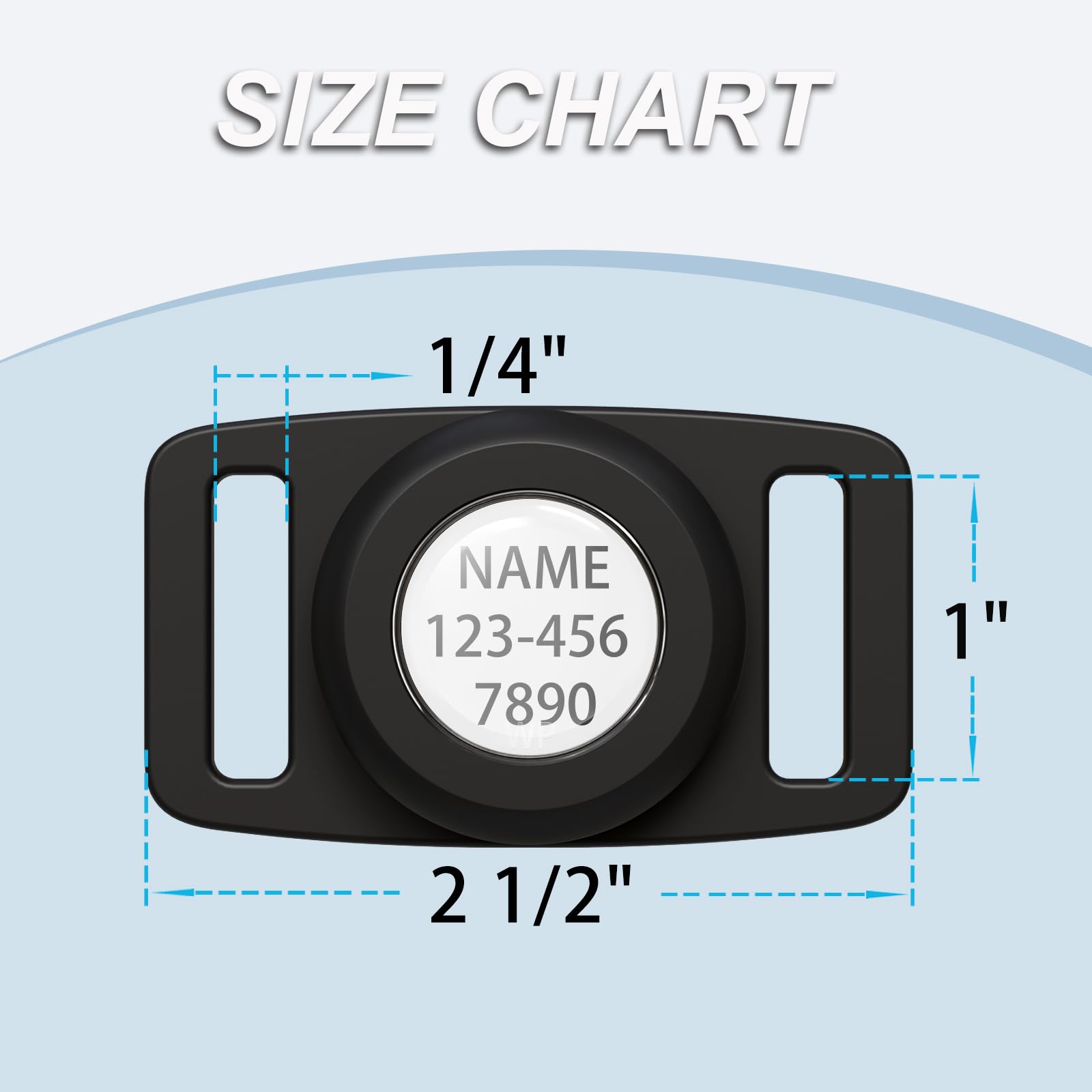 Thxsbuddy Ip68 Waterproof Air Tag Dog Collar Holder For Apple Air Tag, Dog Tag Personalized For Pet Id, Visible Air Tag Holder F