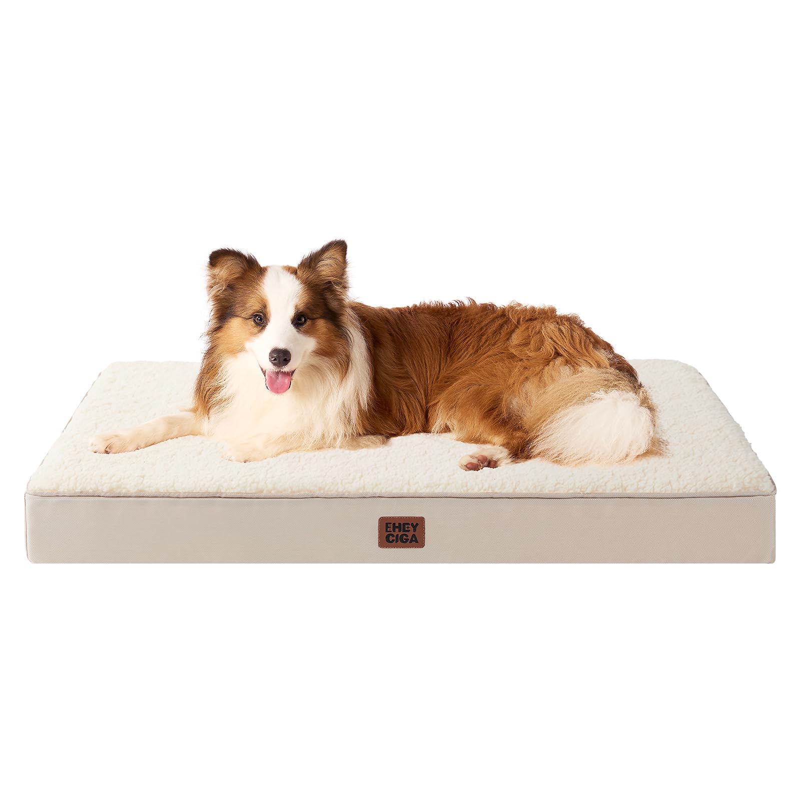 Eheyciga Orthopedic Xl Dog Beds For Extra Large Dogs With Removable Washable Cover For Crate, Camel, 41X27