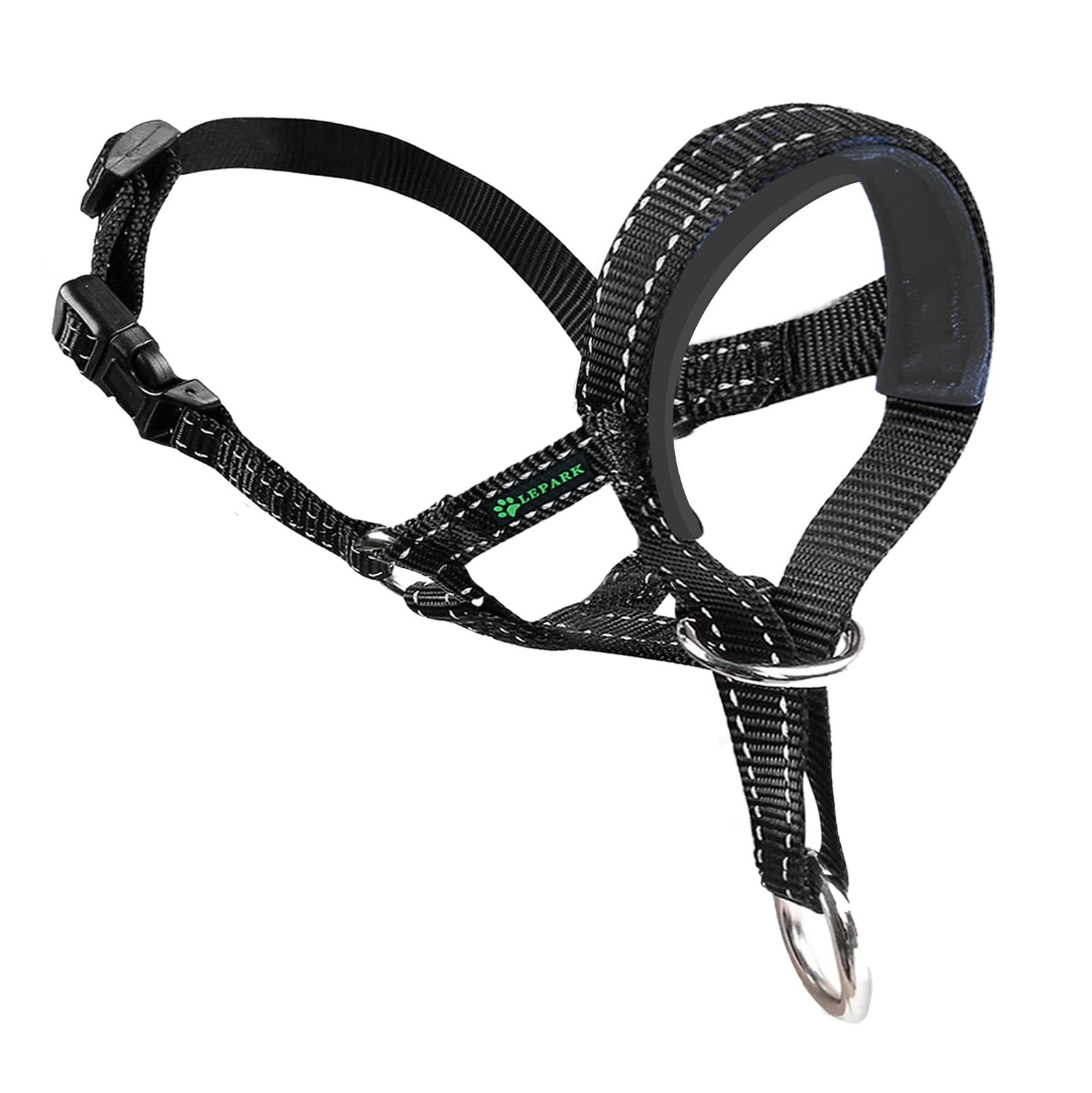 Dog Head Halter With Reflective Safety Strap Stop Dog'S Pulling, Dog Head Collar For Small Medium Large Dogs(L,Black)