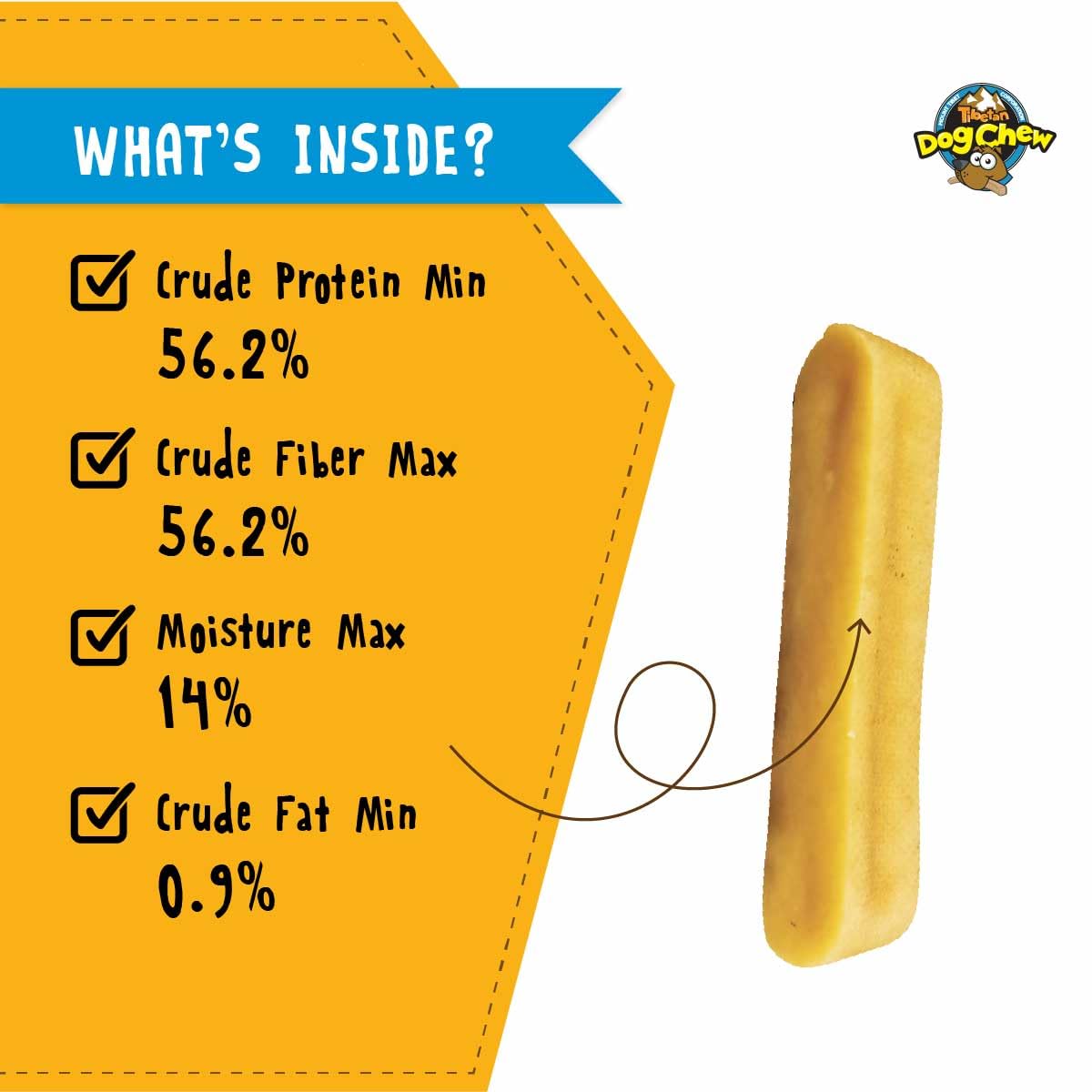 Tibetan Dog Chew Yak Cheese Sticks (5 Medium Chews) - Natural Handmade Treats for Medium Dogs, Long-Lasting, Easy to Digest with