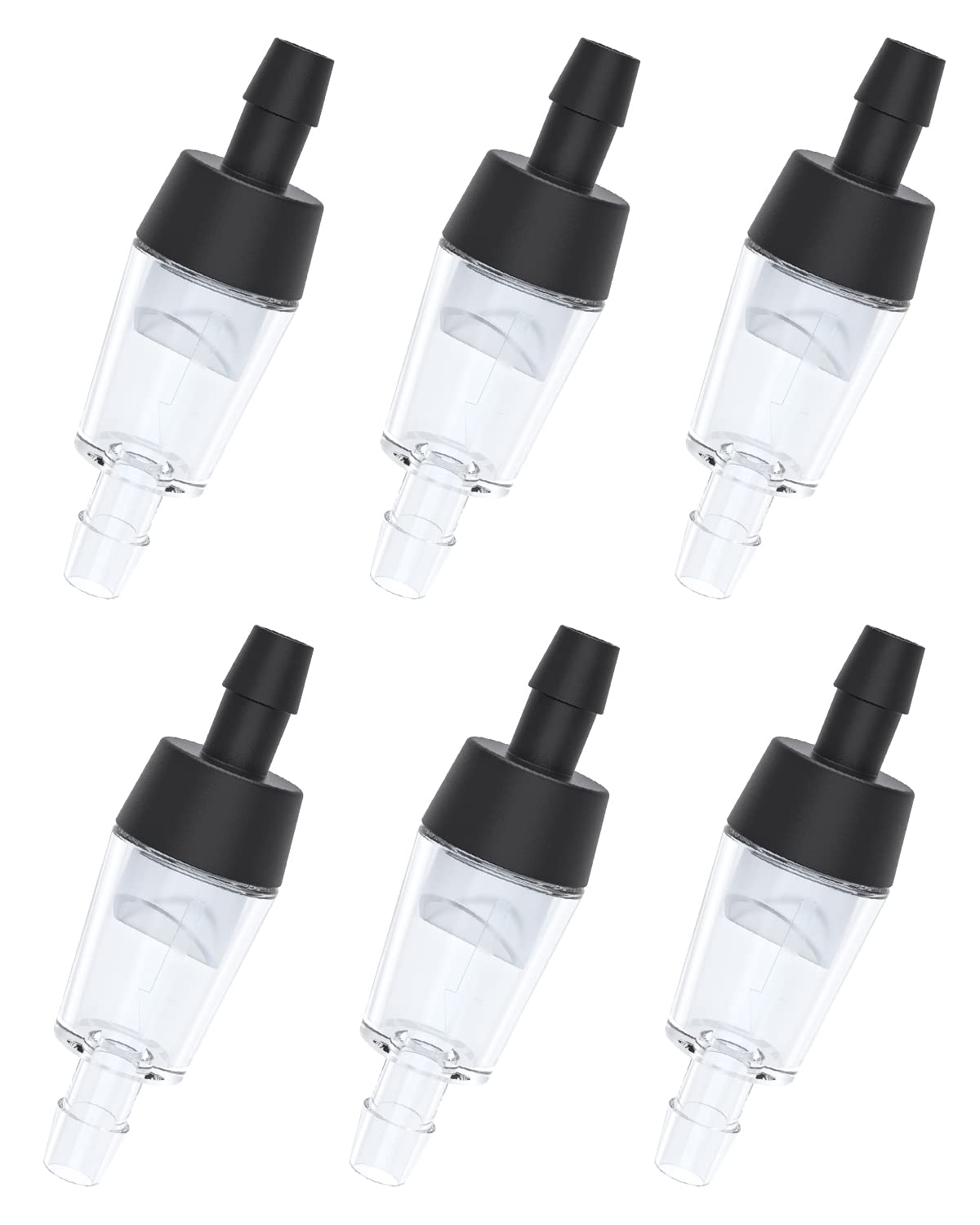 Pawfly Aquarium Check Valves For Common Air Pumps Black Plastic 1-Way Non-Return Valves Pump Protectors For Standard 3/16 Inch A