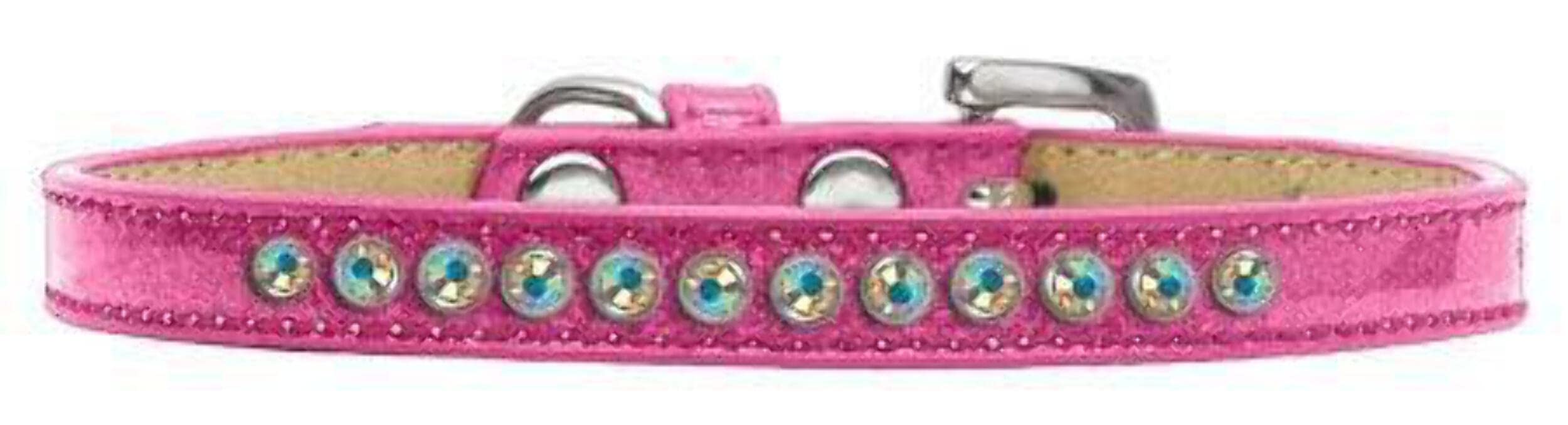 Dog, Puppy and Pet Ice Cream Collar, Aurora Borealis Crystal Rimsets Pink 8