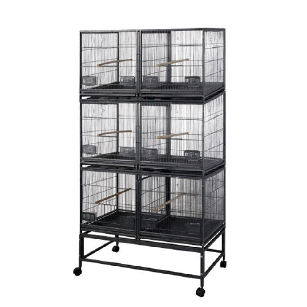 A&E Cage Co Lor4020-3 Black 6-Unit Breeder Cage