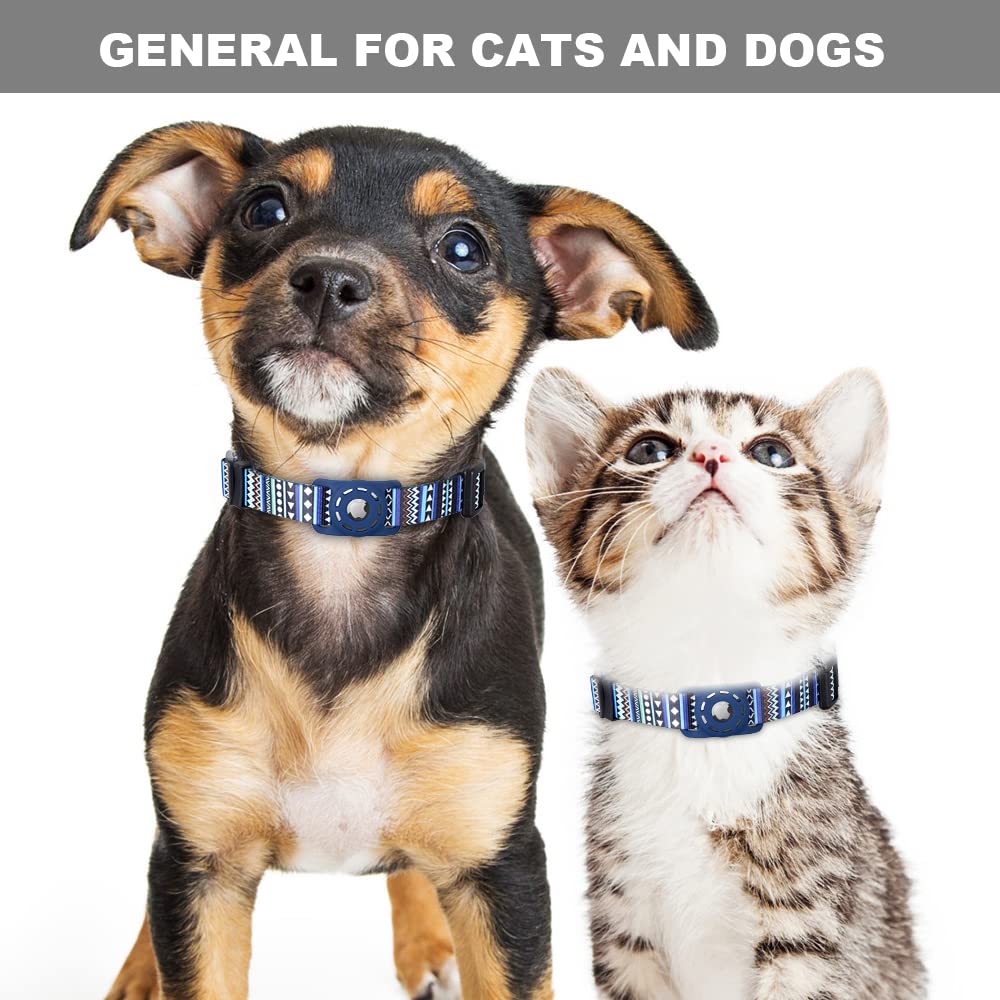 Konity Airtag Dog Collar, Compatible With Apple, Polyester Pet Cat Puppy Collar Silicone Holder For Small, Medium, Large, And Ex