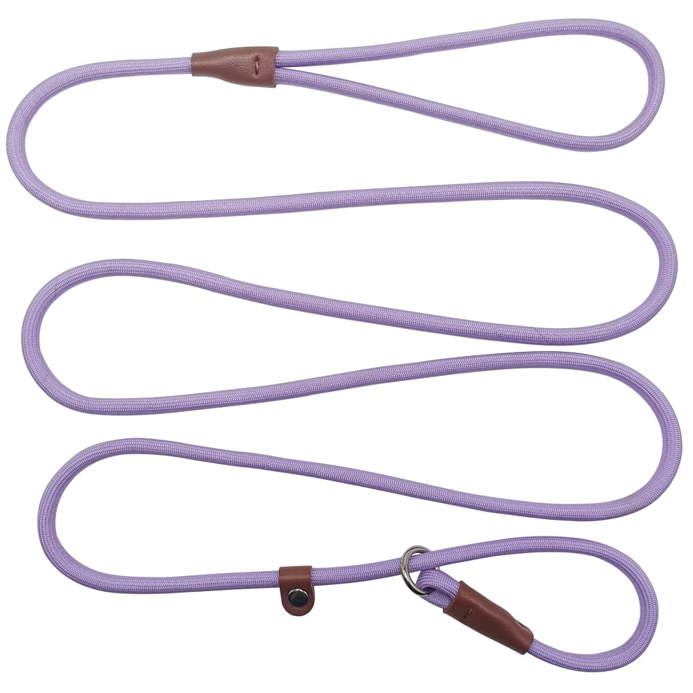 Btinesful 7Ft Slip Lead Dog Leash, Strong Nylon Rope Leash, 1/4 Inch Diam Dog Training Lead For Small Medium Pets Puppies, Purpl