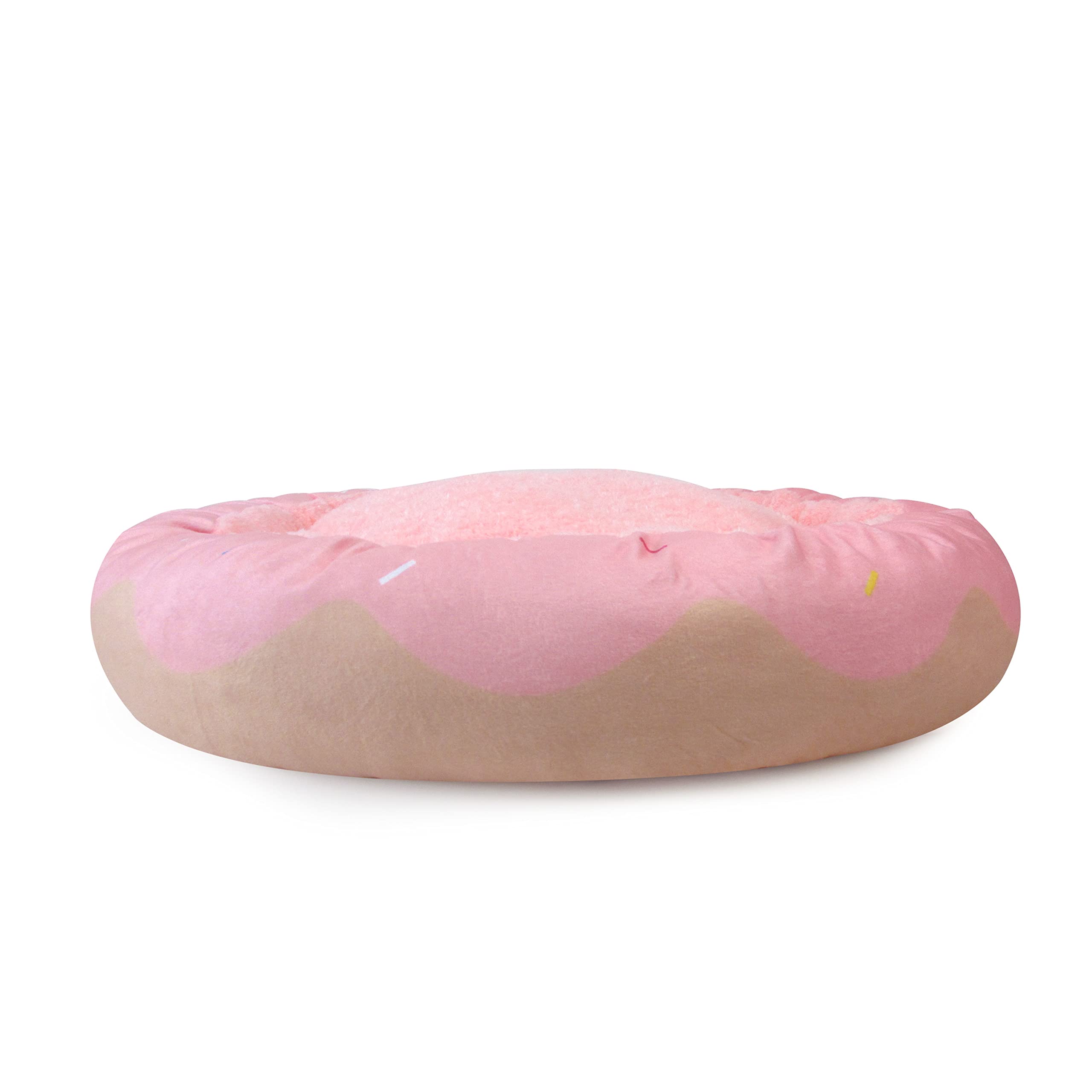 Tonbo Soft Plush Small Cute And Cozy Donut Dog Cat Bed, Washer And Dryer Friendly (Donut)