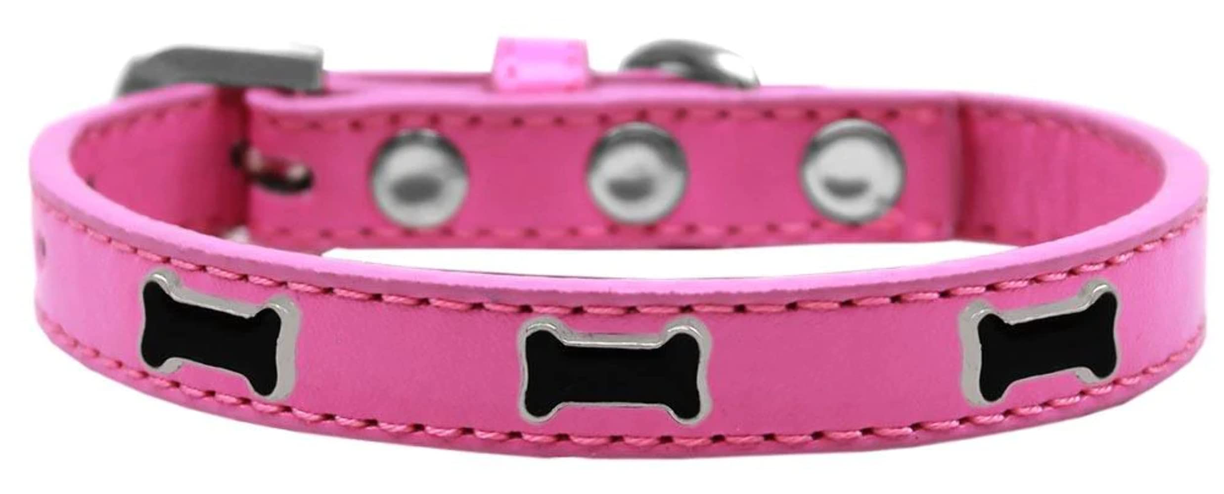 Mirage Pet Products Black Bone Widget Dog Collar Gold Ice Cream, Size 20