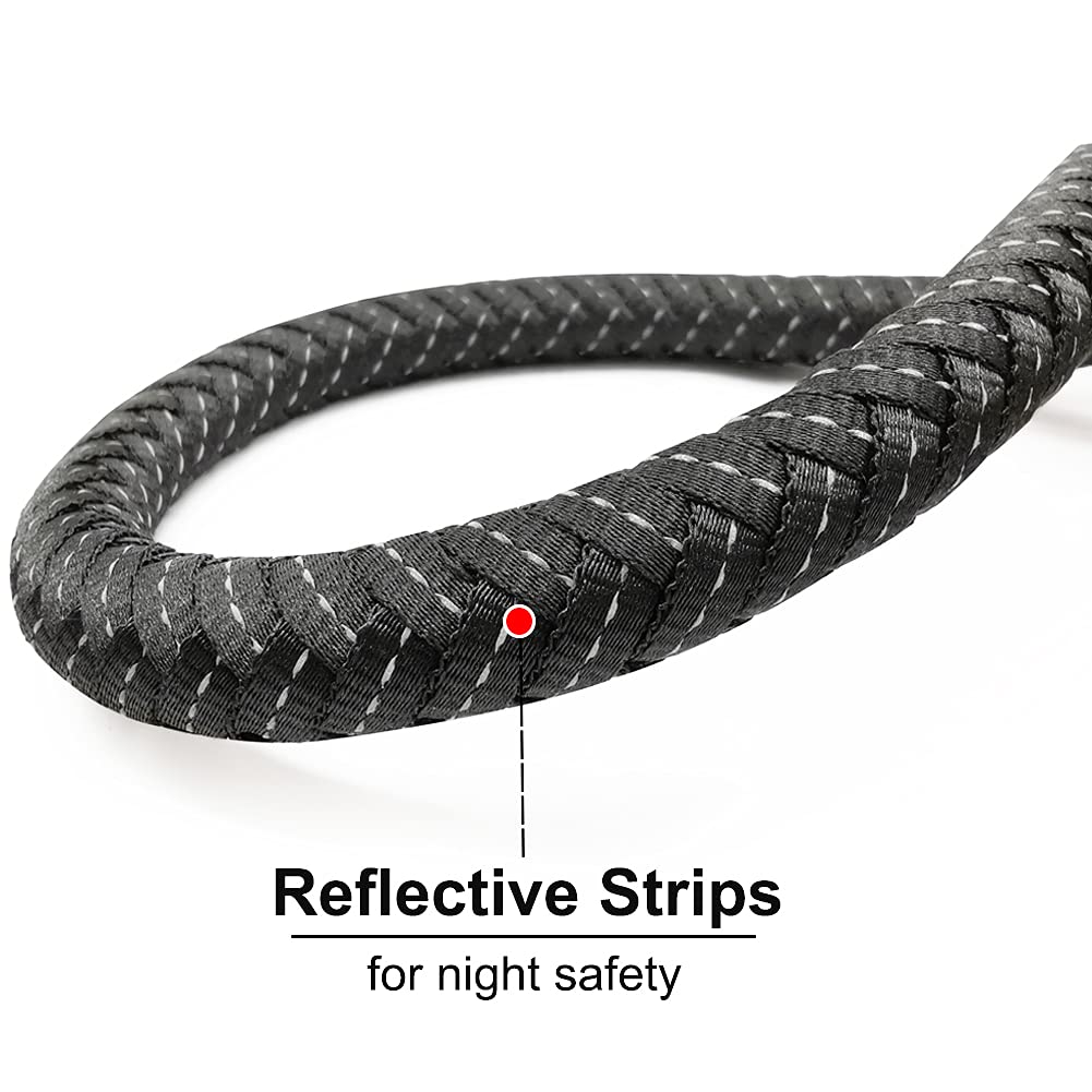 Mycicy 6Ft 10Ft Strong Dog Leash Black Rope Leash Highly Reflective Threads With Soft Padded Handle For Small Medium Large Dogs