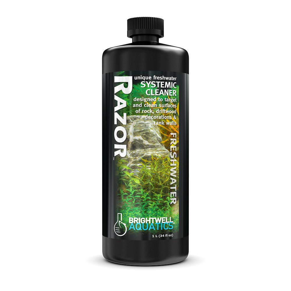 Brightwell Aquatics Razor Freshwater Systemic Aquarium Cleaner for Freshwater & Brackish Aquariums, 1L