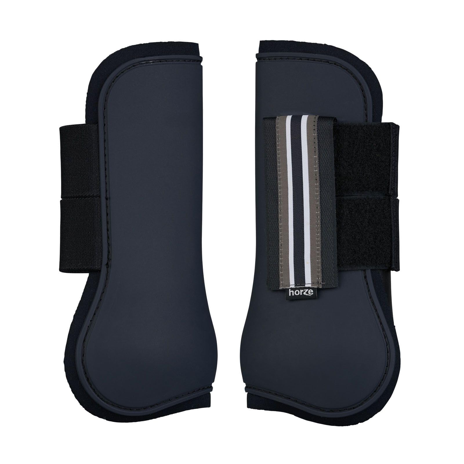 Horze Adepto Open Front Tendon Boots | Durable Shell With Neoprene Lining - Dark Navy - Pony