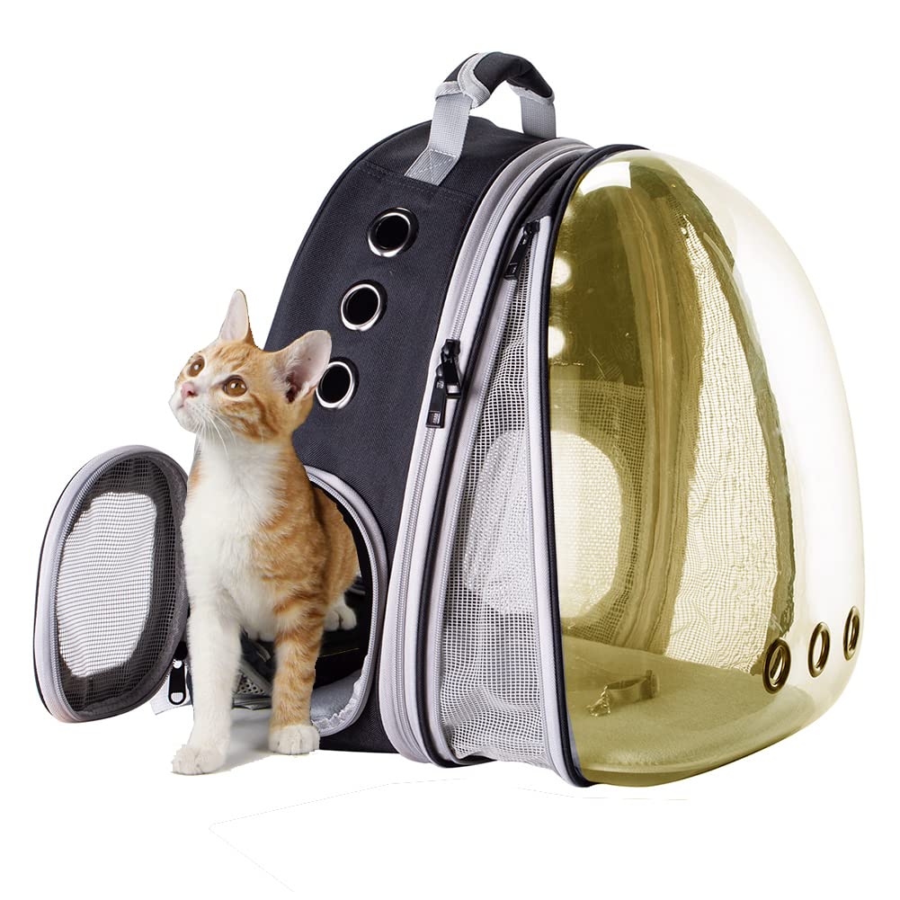 Front Expandable Cat Backpack Carrier, Fit Up To 20 Lbs, Polarized Bubble Window Pet Carrier Backpack For Large Fat Cat And Small Puppy