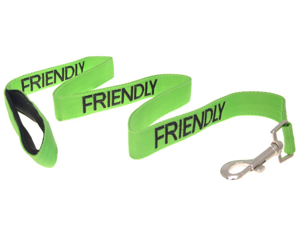 Friendly Green Color Coded 2 4 6 Foot Padded Dog Leash (Known As Friendly) Prevents Accidents By Warning Others Of Your Dog In A