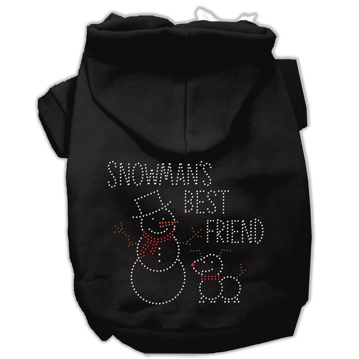 Mirage Pet Products 14-Inch Snowman's Best Friend Rhinestone Hoodie, Large, Black