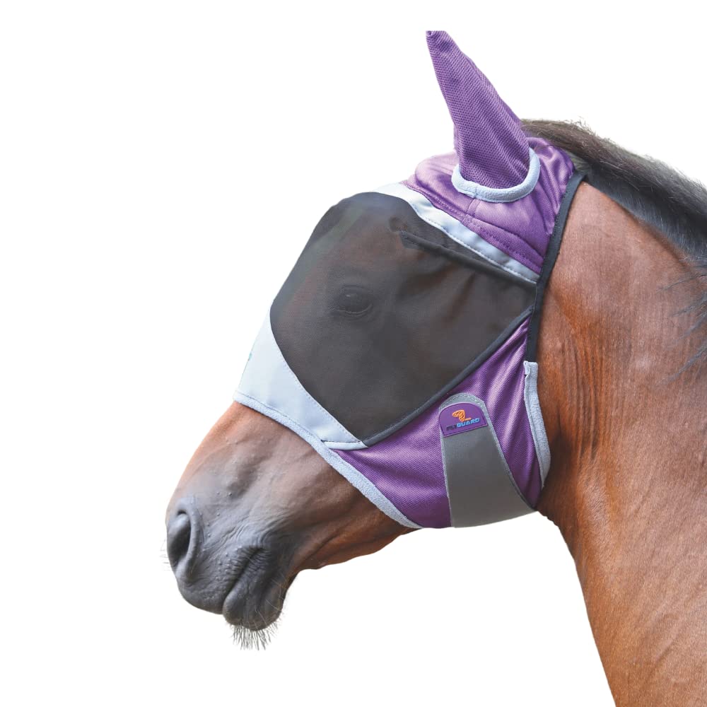 Shires Equestrian Deluxe Fly Mask with Ears (Pony, Purple)