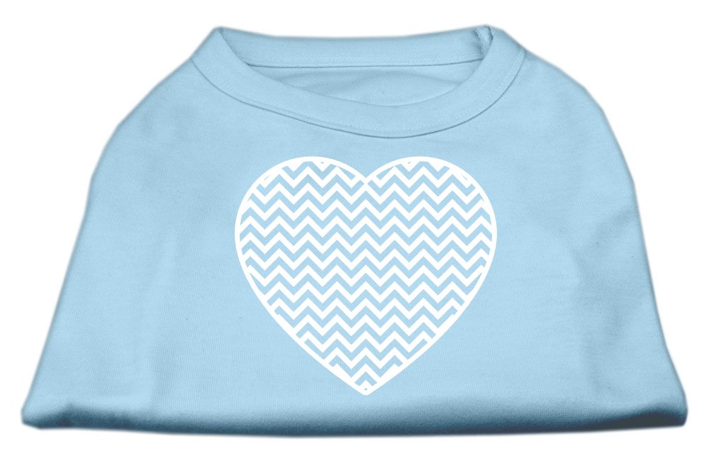 Mirage Pet Products Chevron Heart Screen Print Dog Shirt Large Aqua