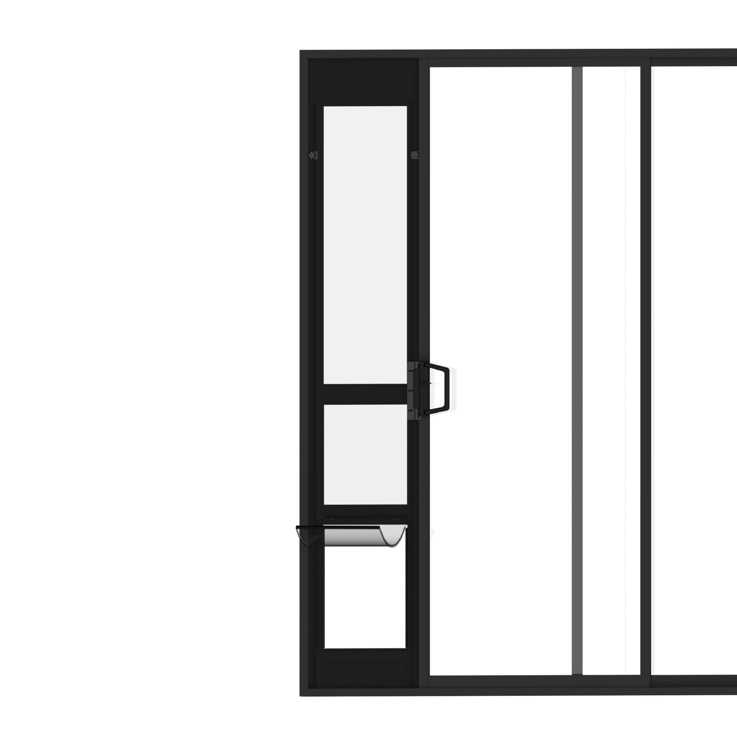 Hakuna Pets Black Glass Patio Pet Door for Sliding Doors, Large | Adjustable Height 77.2    - 83.5   , Damage-Free or Permanent 