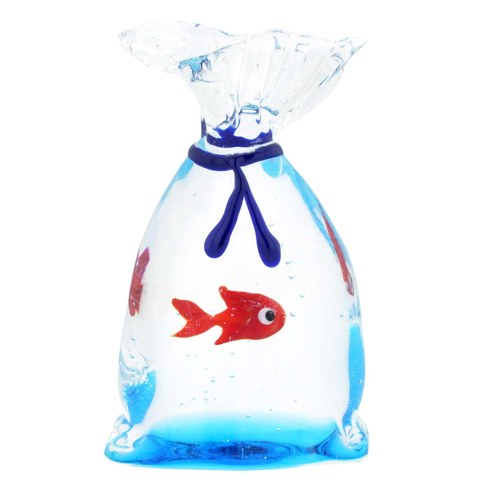 Glassofvenice Murano Glass Aquarium Bag With Tropical Fish