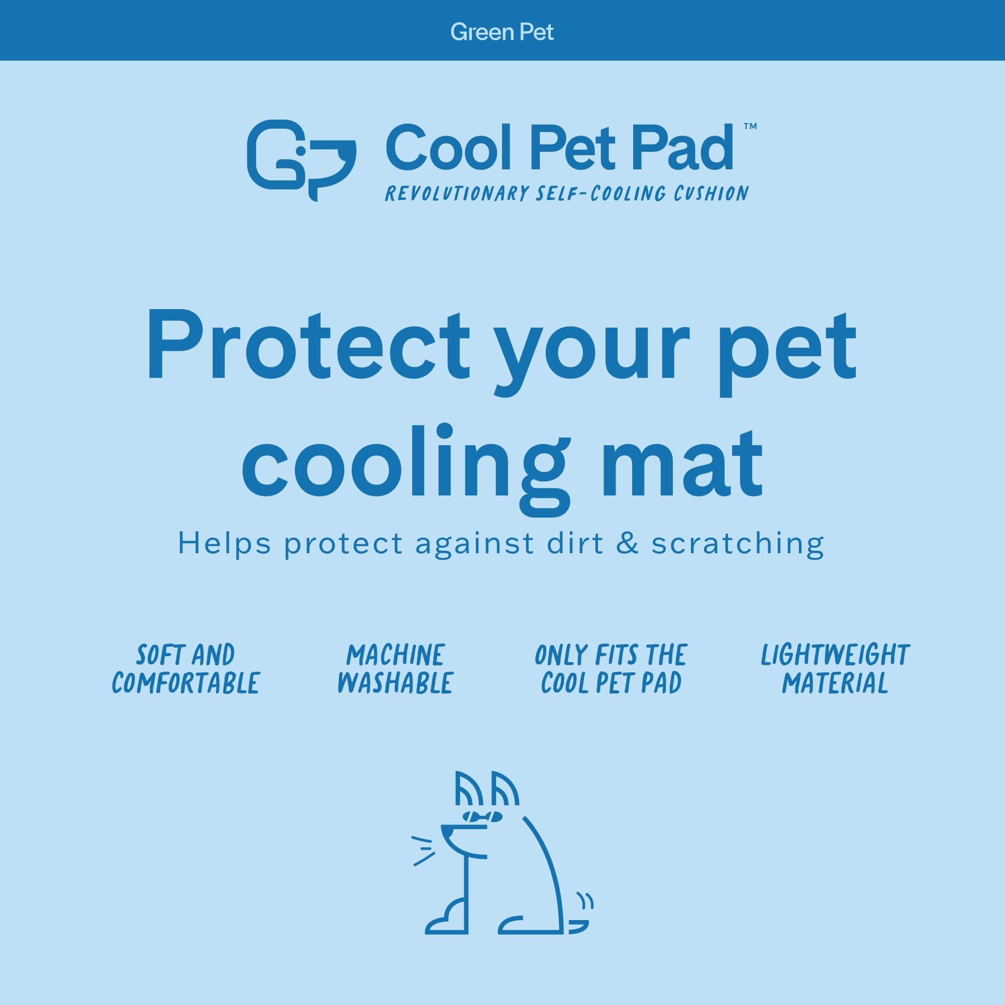 The Green Pet Shop Dog Cooling Mat Cover - Small, Nude/Pink - Protect Your Cool Pet Pad From Dirt & Damage - Machine Washable